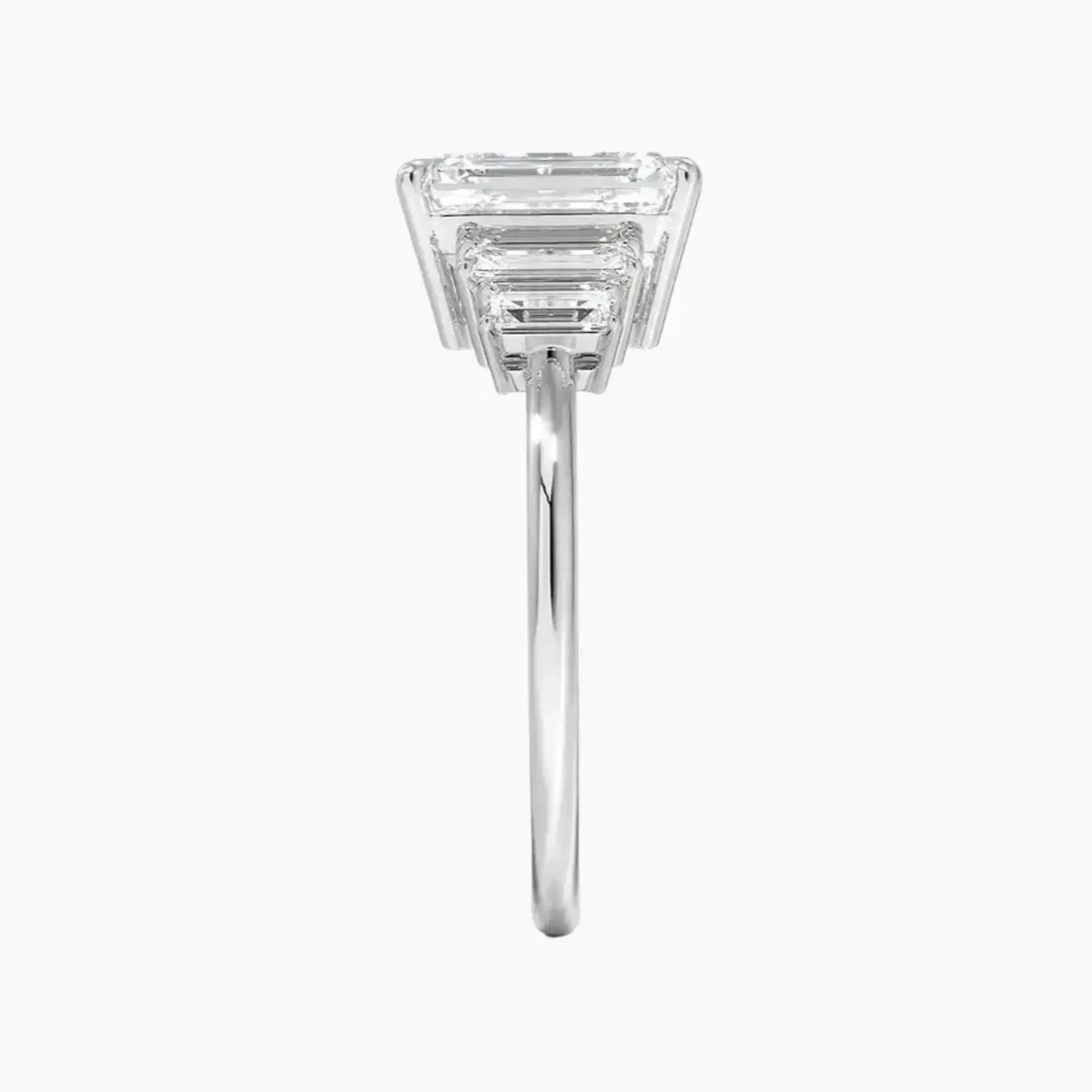 Nerine Five Stone Emerald Designer 2.5 Carat Lab Grown Diamond Engagement Ring in 14K White Gold