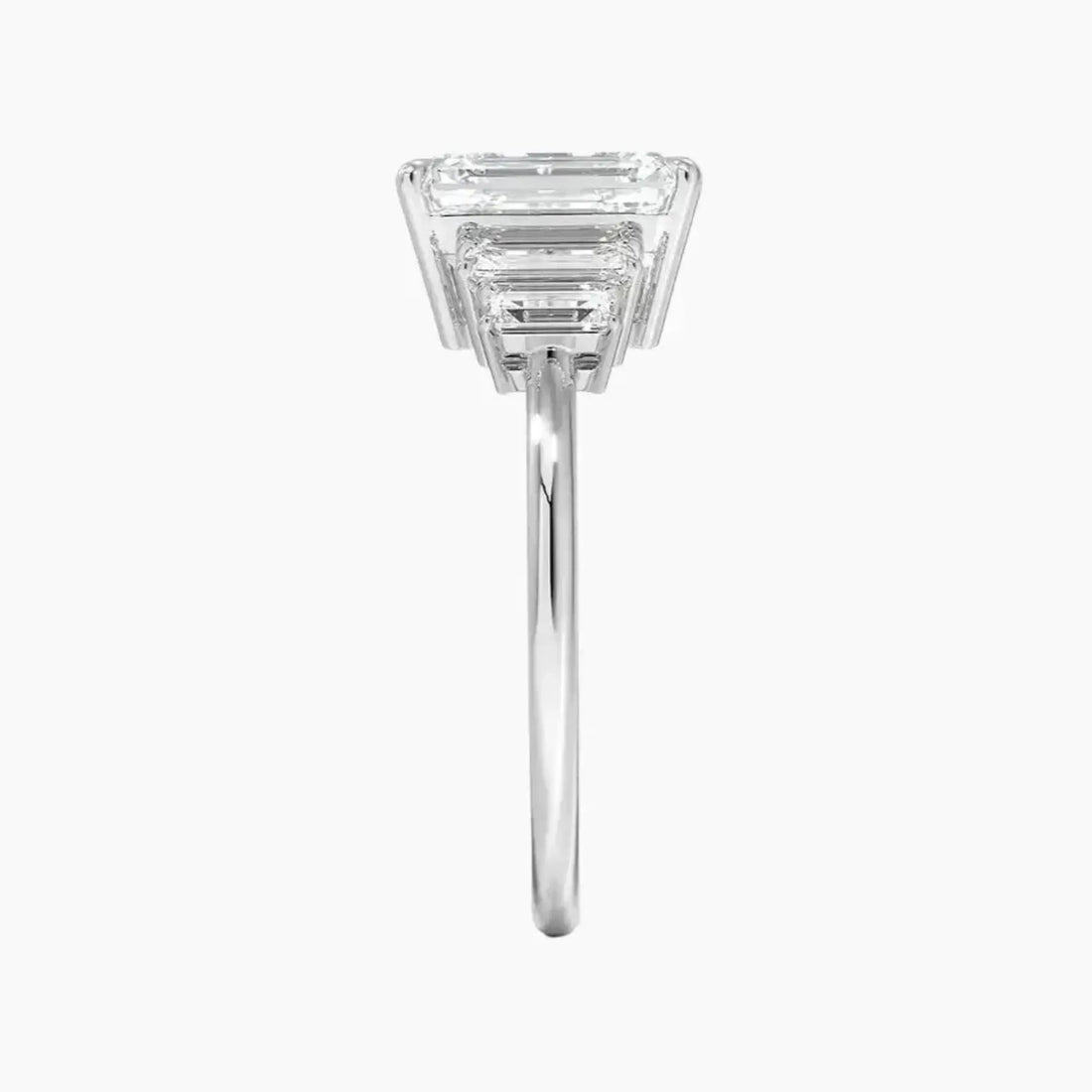 Nerine Five Stone Emerald Designer Diamond Ring Setting in 18K White Gold
