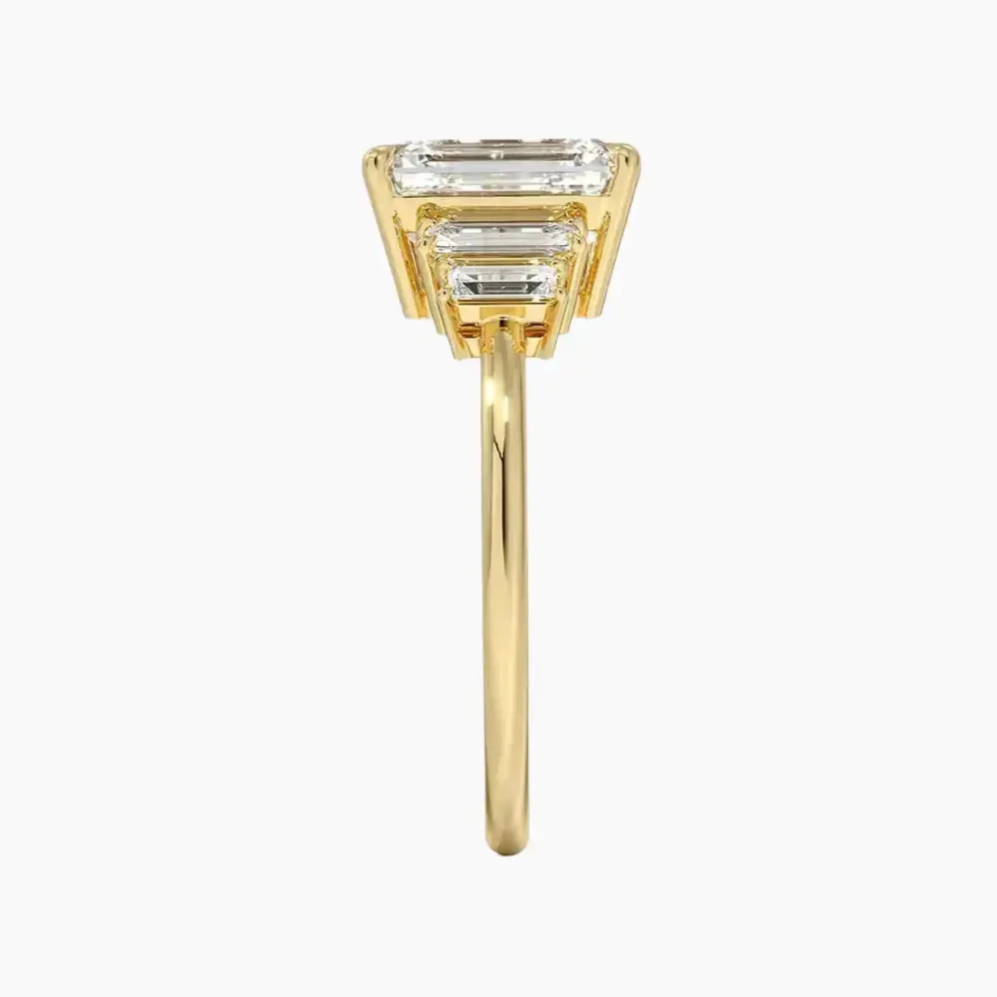 Nerine Five Stone Emerald Designer 2 Carat Lab Grown Diamond Engagement Ring in 14K Rose Gold