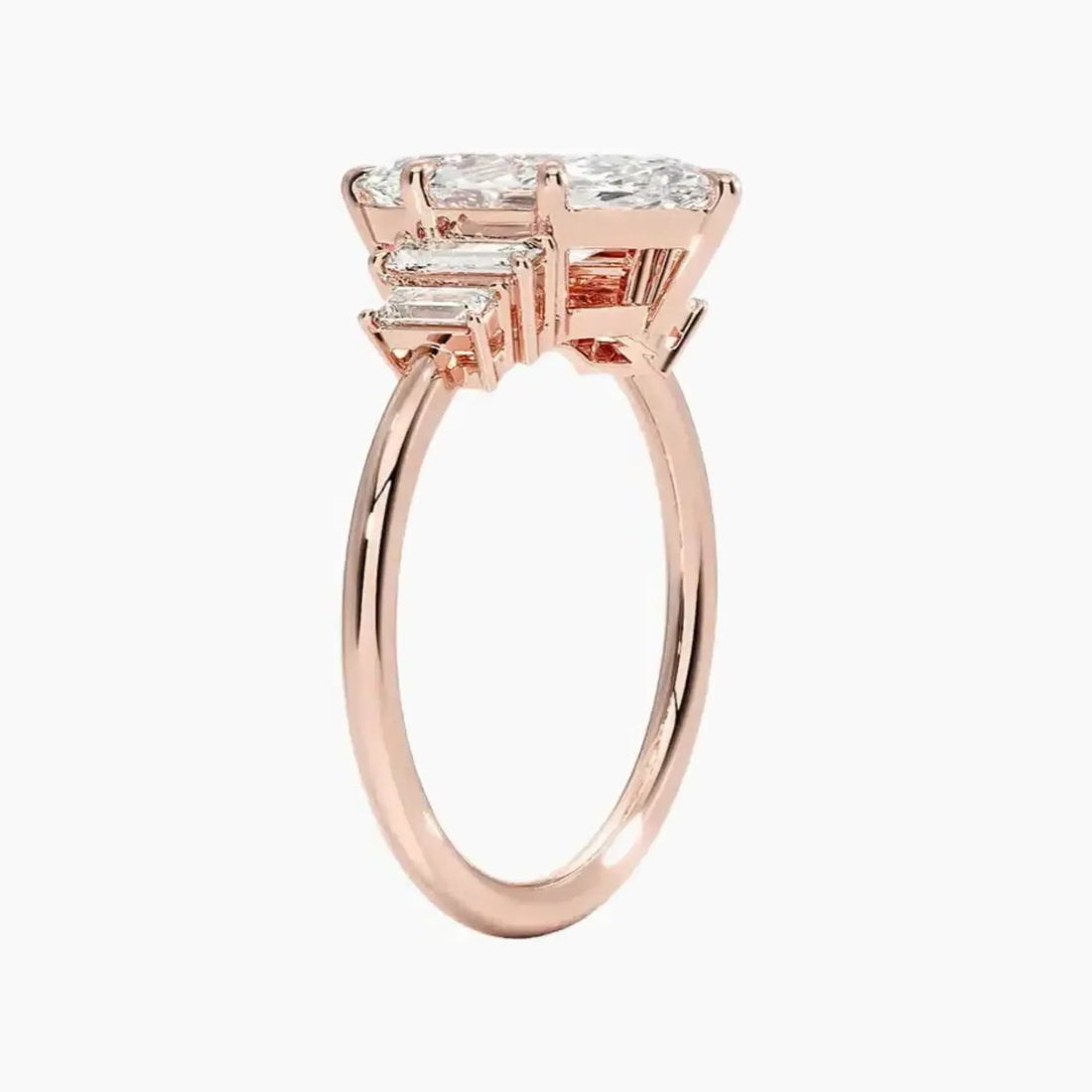 Nerine Five Stone Marquise Designer 2.5 Carat Lab Grown Diamond Engagement Ring in 18K White Gold