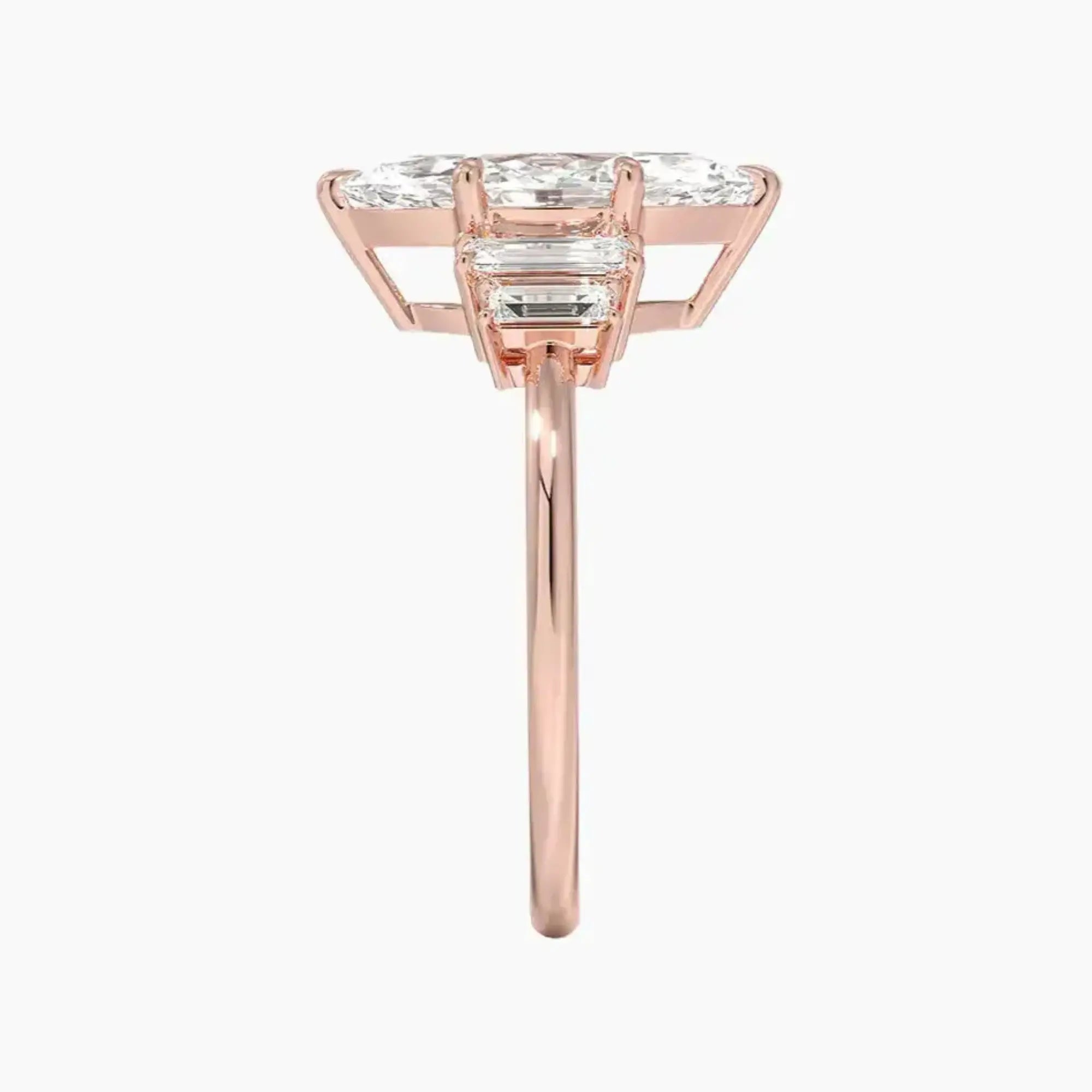 Nerine Five Stone Marquise Designer 1 Carat Lab Grown Diamond Engagement Ring in 14K White Gold