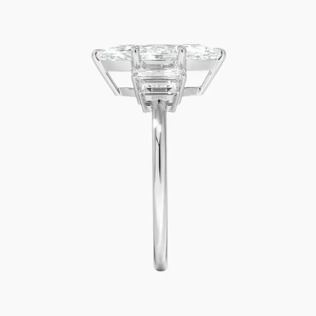 Nerine Five Stone Marquise Designer 3 Carat Lab Grown Diamond Engagement Ring in 18K White Gold