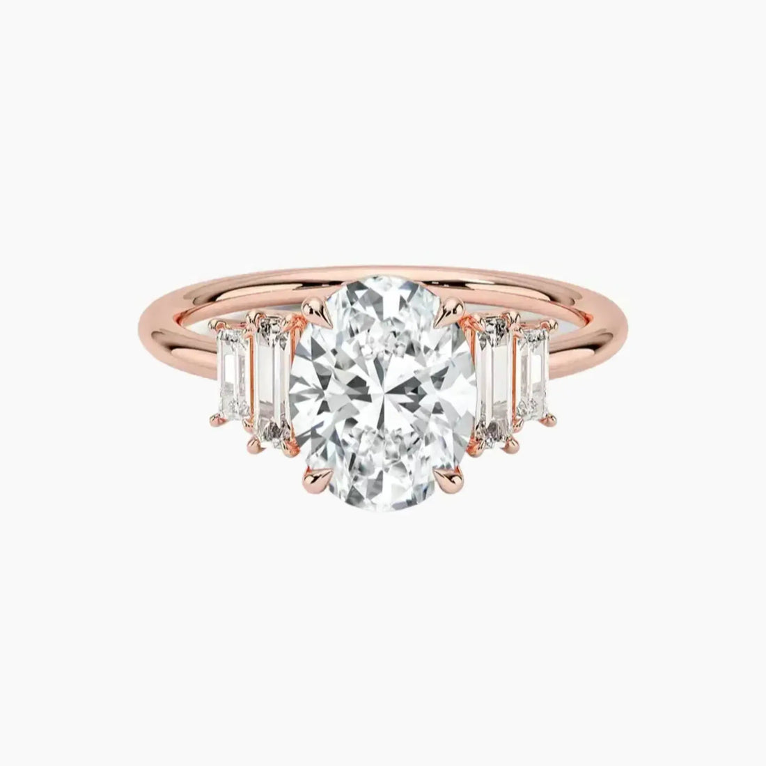 Nerine Five Stone Oval Designer Diamond Ring Setting in 18K White Gold