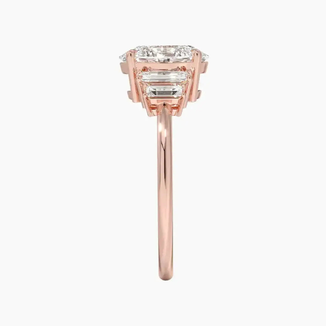 Nerine Five Stone Oval Designer 1 Carat Lab Grown Diamond Engagement Ring in 18K Rose Gold