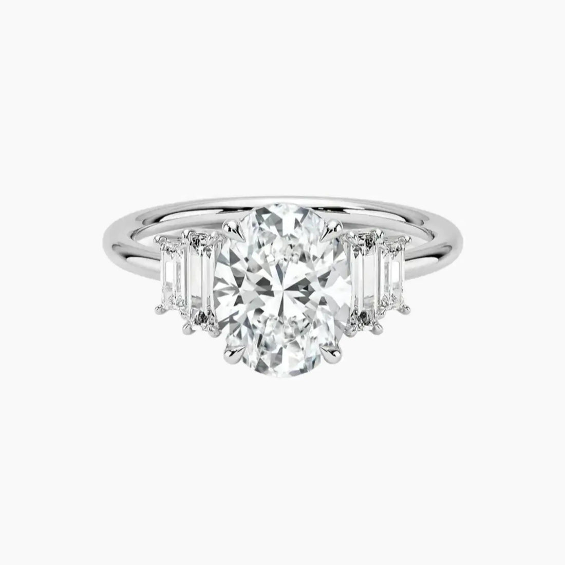 Nerine Five Stone Oval Designer 1.5 Carat Lab Grown Diamond Engagement Ring in 18K White Gold