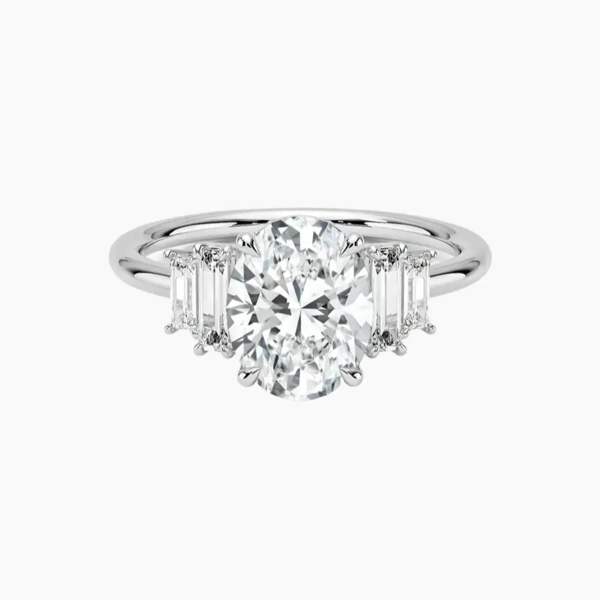 Nerine Five Stone Oval Designer Diamond Ring Setting in 14K Rose Gold