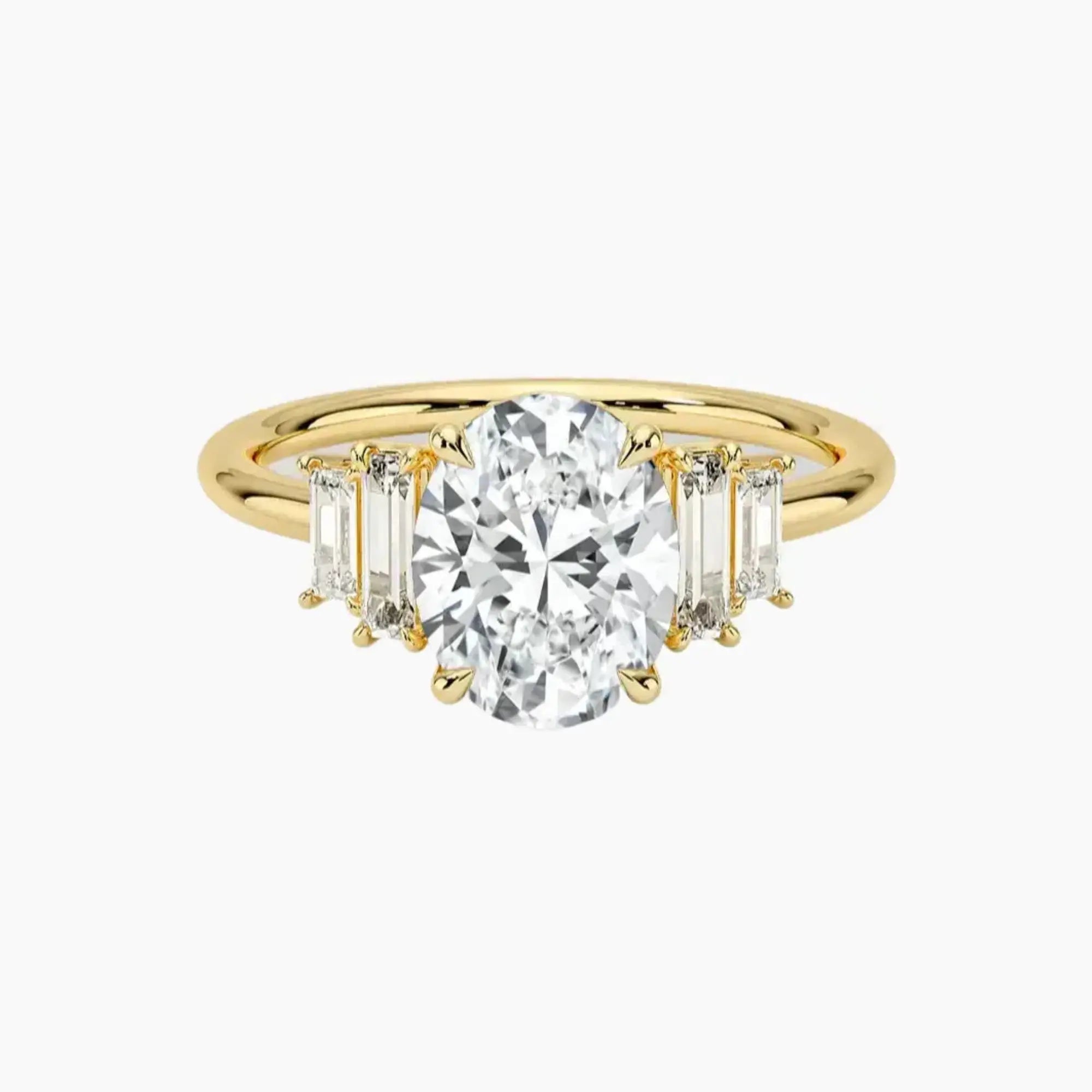 Nerine Five Stone Oval Designer 2.5 Carat Lab Grown Diamond Engagement Ring in 18K Rose Gold