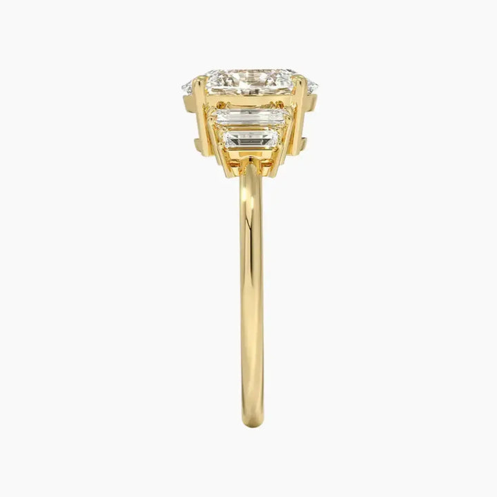 Nerine Five Stone Oval Designer 1 Carat Lab Grown Diamond Engagement Ring in 14K Rose Gold