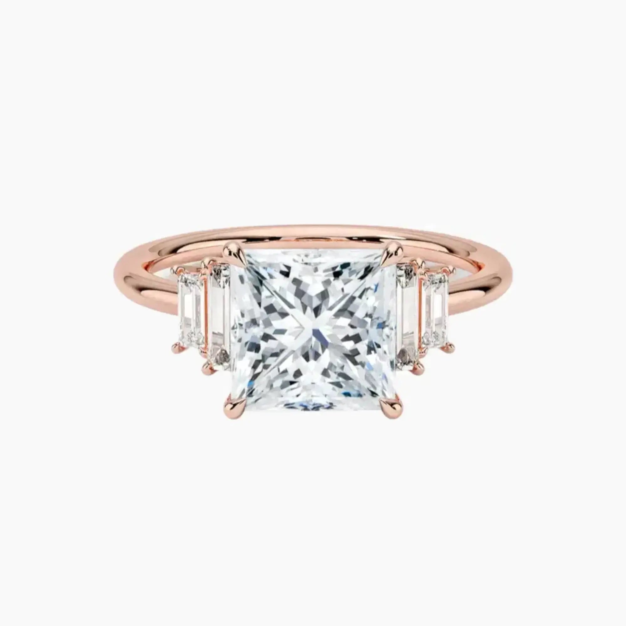Nerine Five Stone Princess Designer 1.5 Carat Lab Grown Diamond Engagement Ring in 14K Yellow Gold