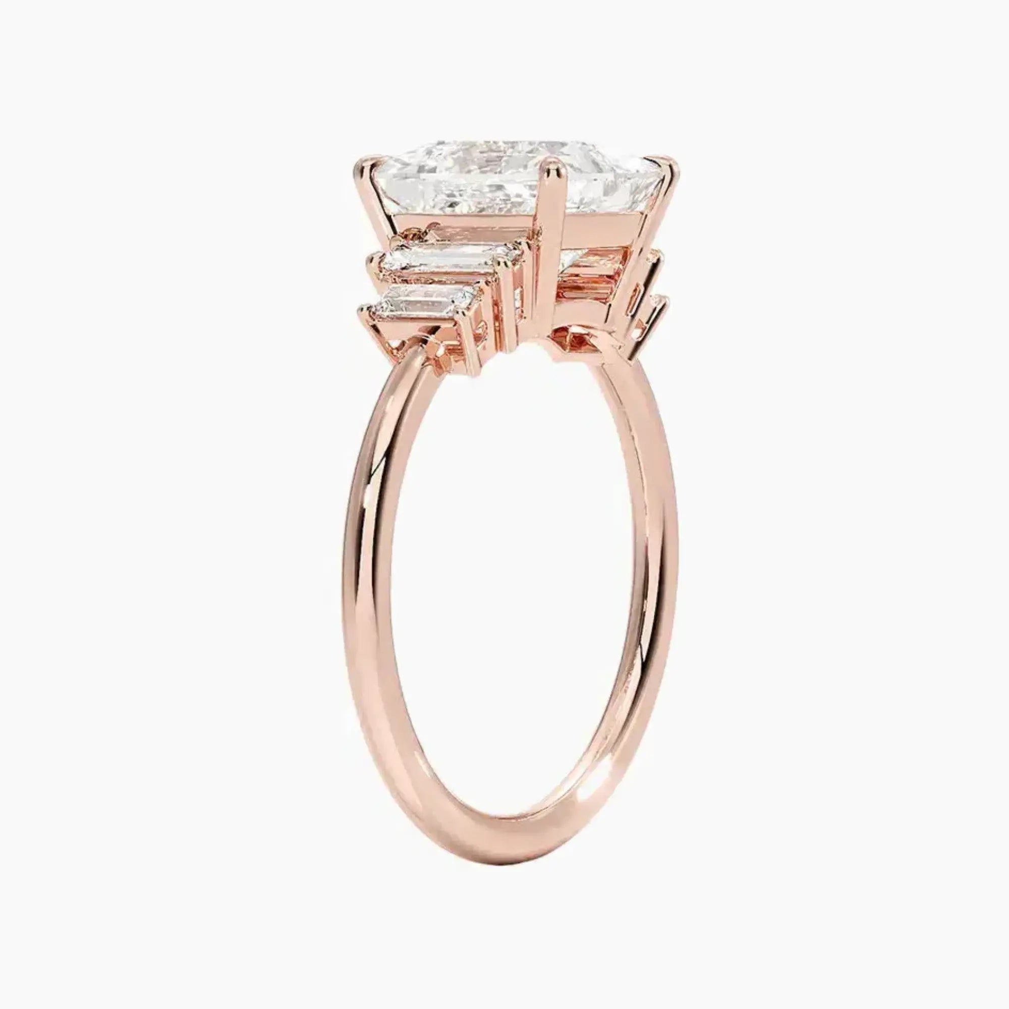 Nerine Five Stone Princess Designer 3 Carat Lab Grown Diamond Engagement Ring in 14K White Gold