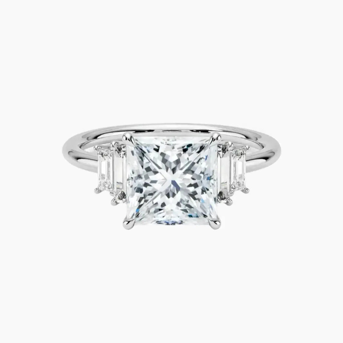 Nerine Five Stone Princess Designer Diamond Ring Setting in 18K Rose Gold