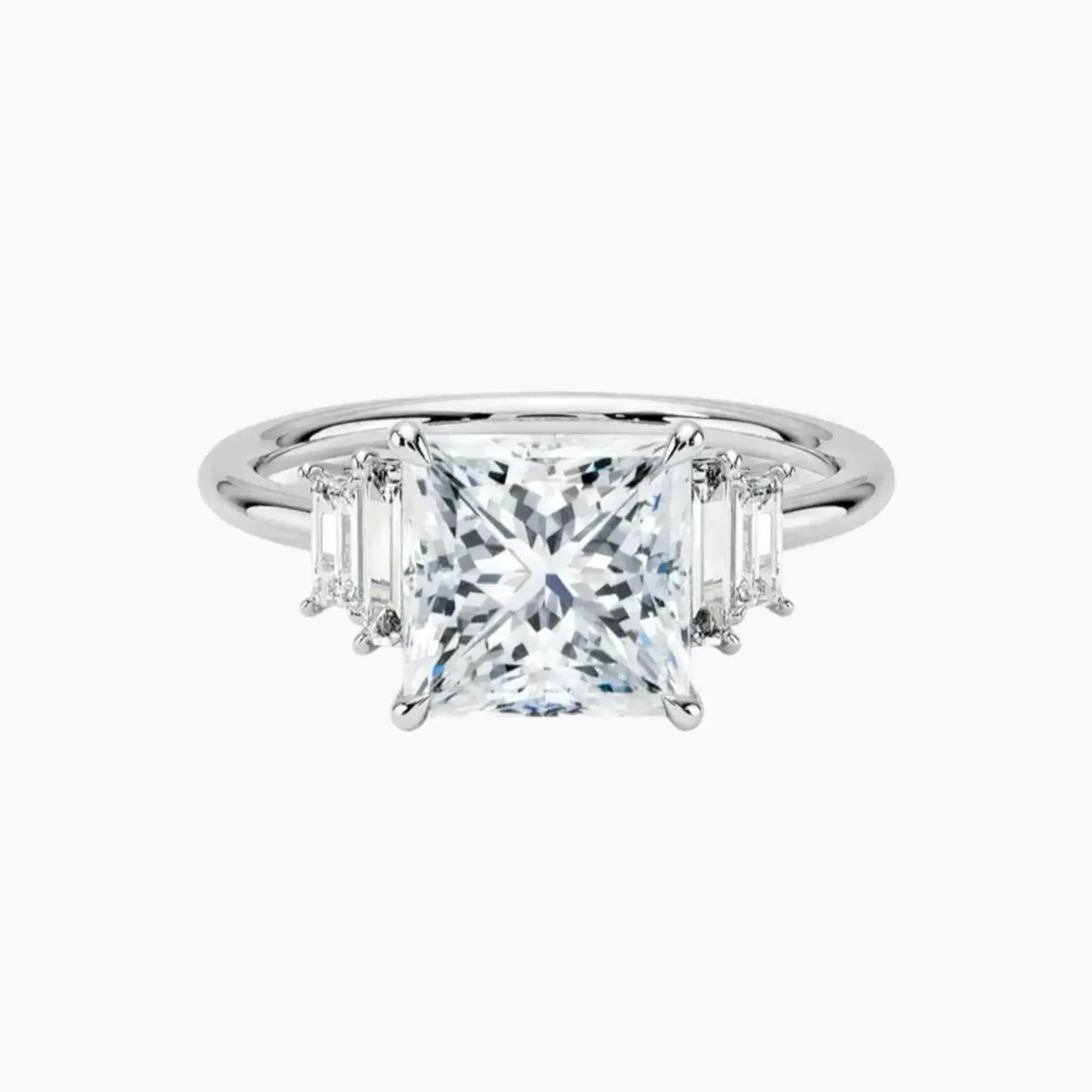 Nerine Five Stone Princess Designer Diamond Ring Setting in 14K Rose Gold