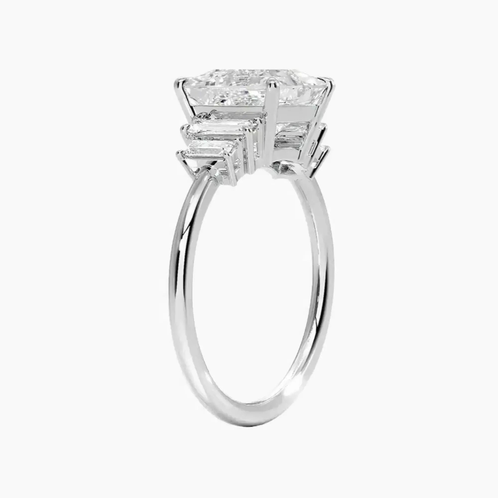 Nerine Five Stone Princess Designer Diamond Ring Setting in 14K White Gold
