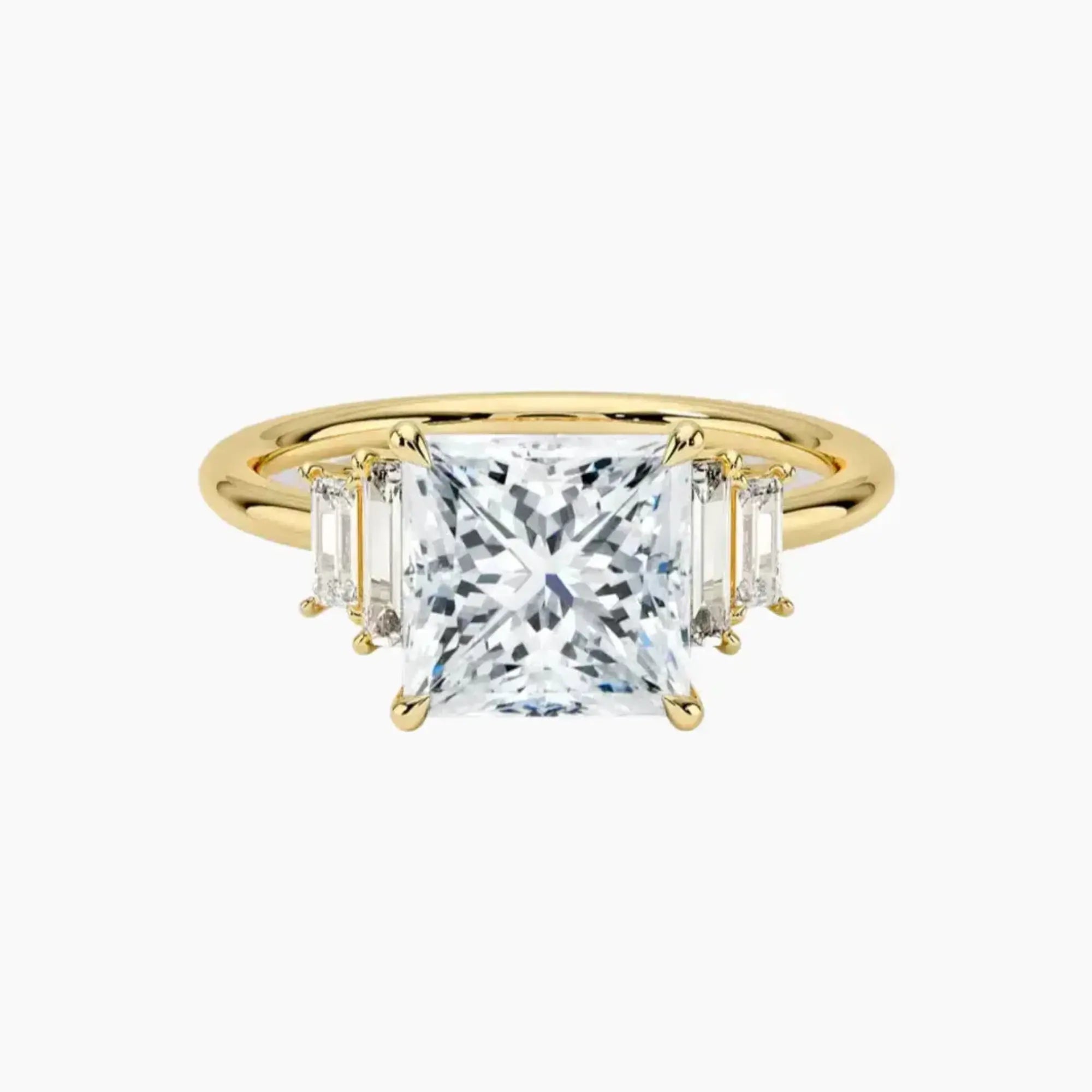 Nerine Five Stone Princess Designer 1.5 Carat Lab Grown Diamond Engagement Ring in 18K Rose Gold