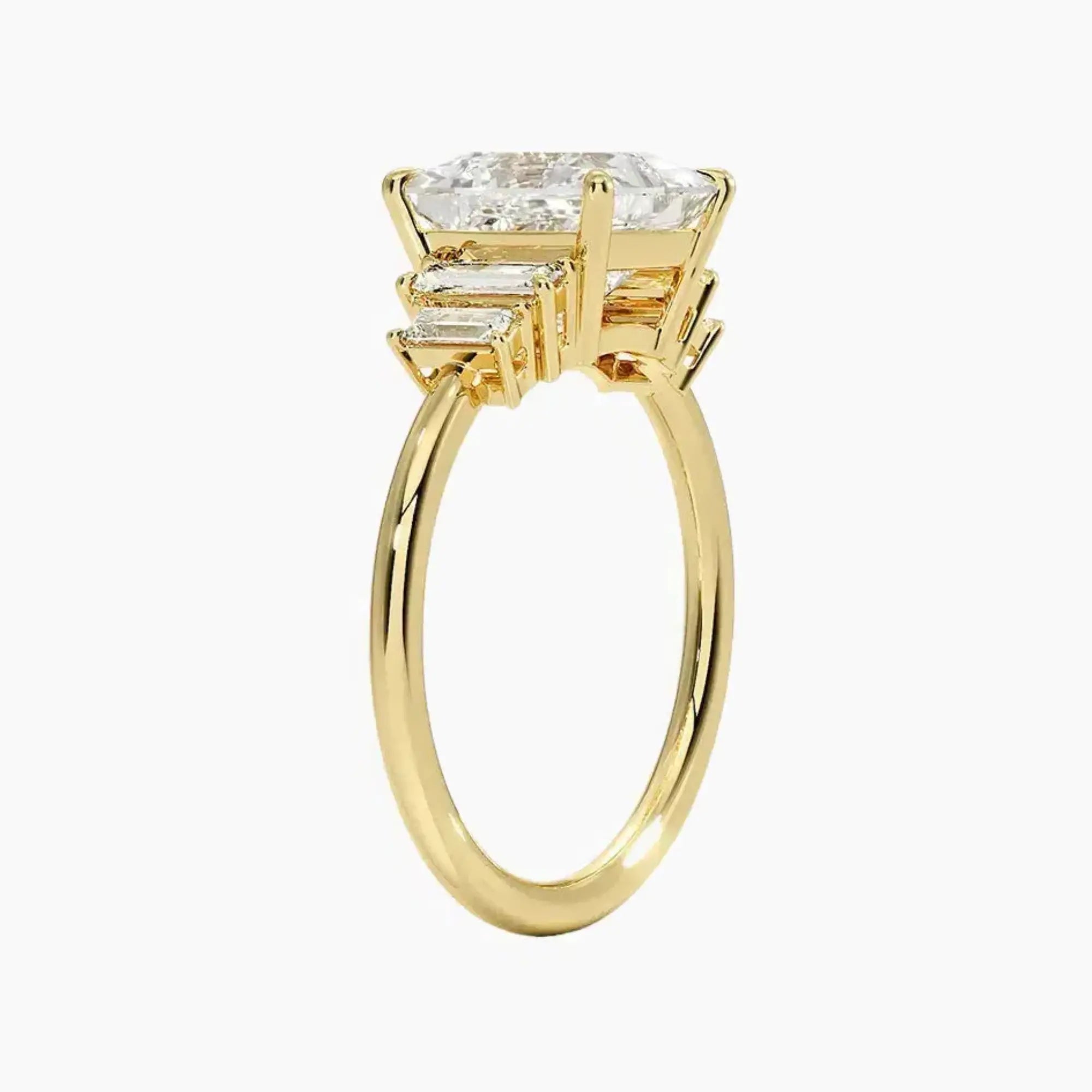 Nerine Five Stone Princess Designer 2.5 Carat Lab Grown Diamond Engagement Ring in 14K White Gold