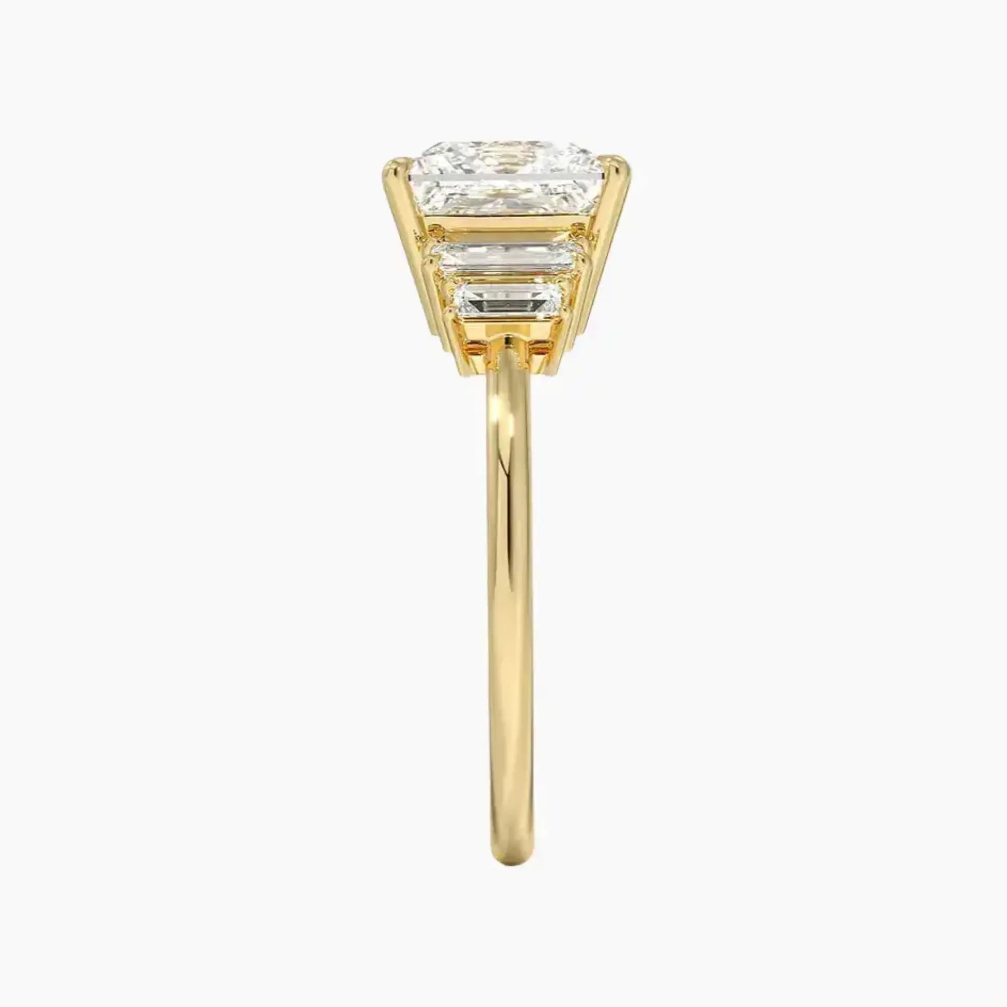 Nerine Five Stone Princess Designer 3 Carat Lab Grown Diamond Engagement Ring in 14K Rose Gold