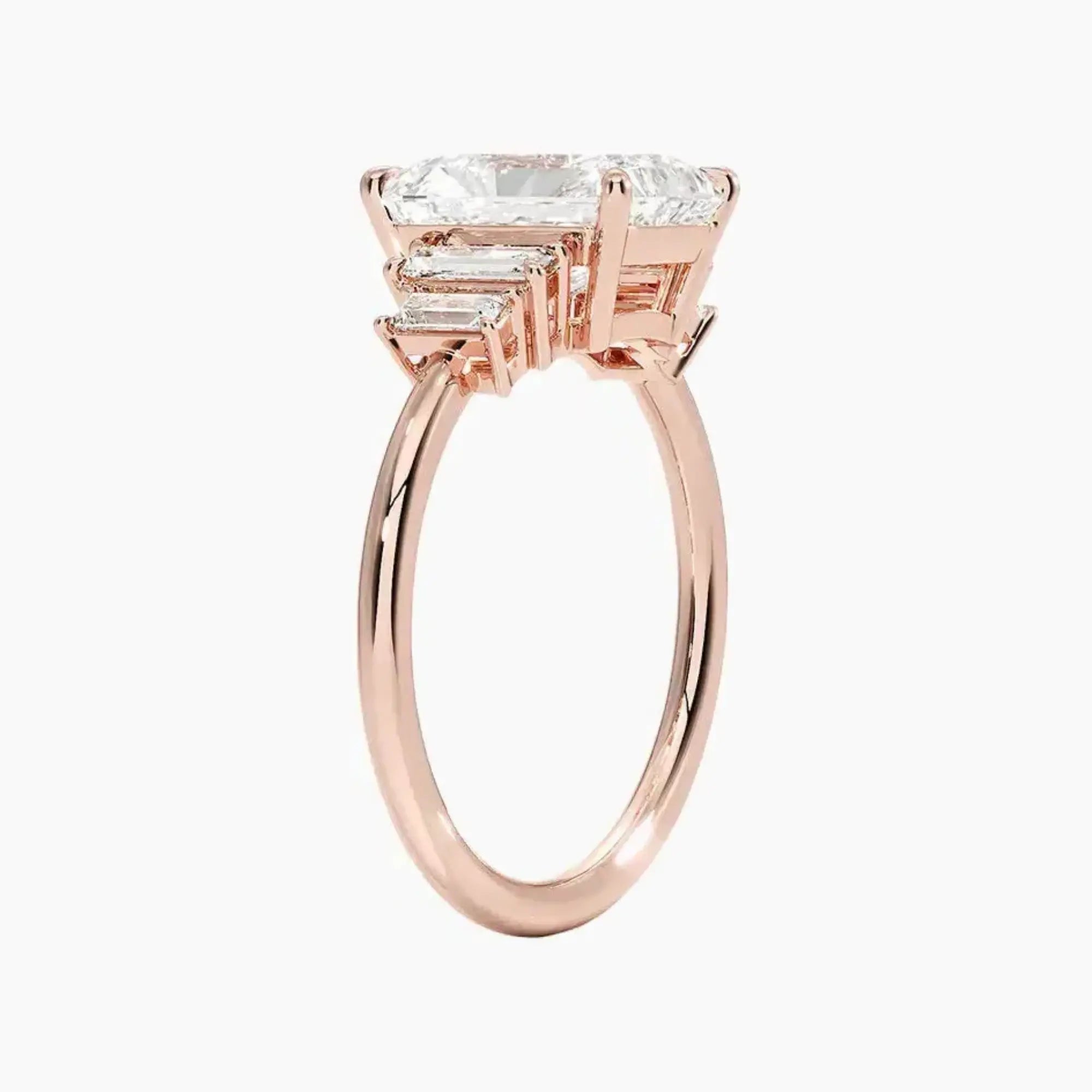 Nerine Five Stone Radiant Designer 1 Carat Lab Grown Diamond Engagement Ring in 18K Rose Gold
