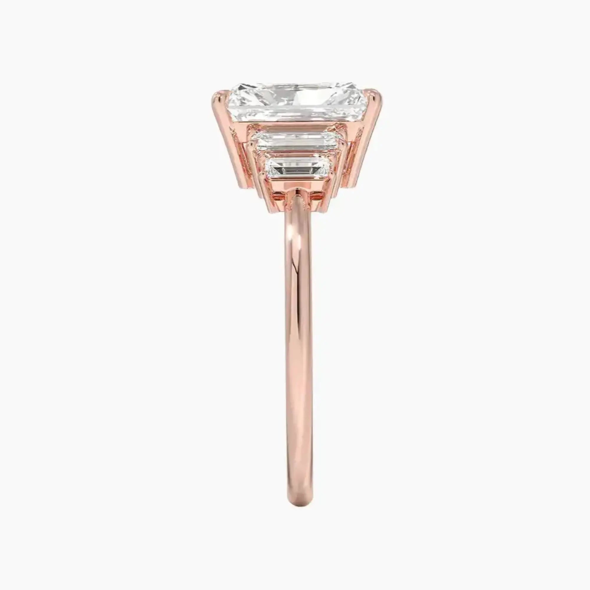 Nerine Five Stone Radiant Designer 2.5 Carat Lab Grown Diamond Engagement Ring in 18K Rose Gold