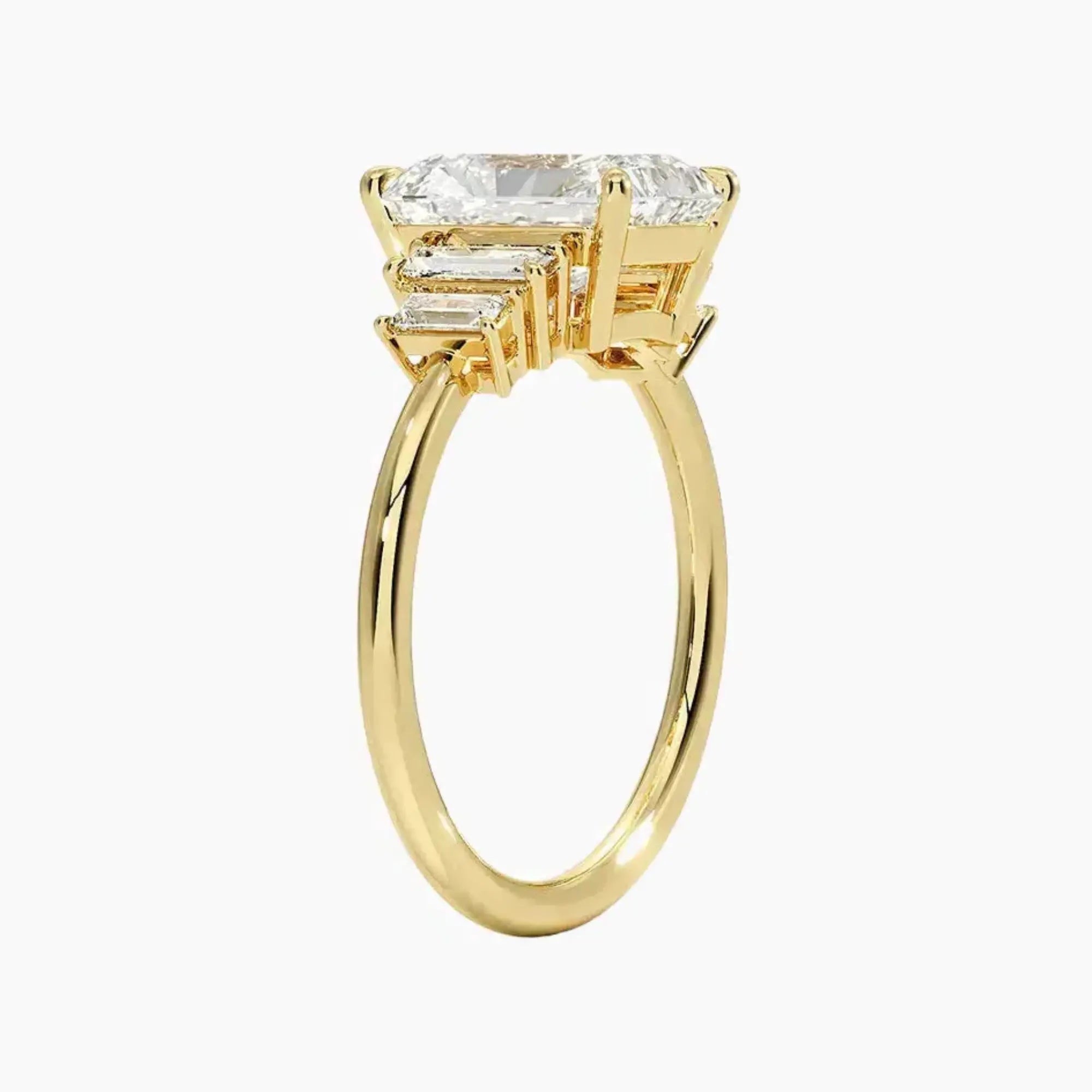Nerine Five Stone Radiant Designer 2 Carat Lab Grown Diamond Engagement Ring in 18K Yellow Gold