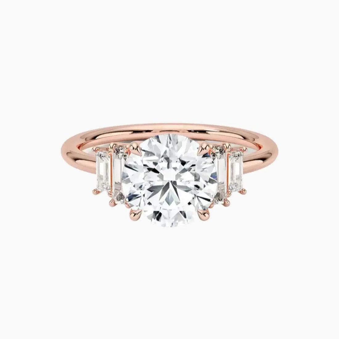 Nerine Five Stone Round Designer 1 Carat Lab Grown Diamond Engagement Ring in 18K Yellow Gold