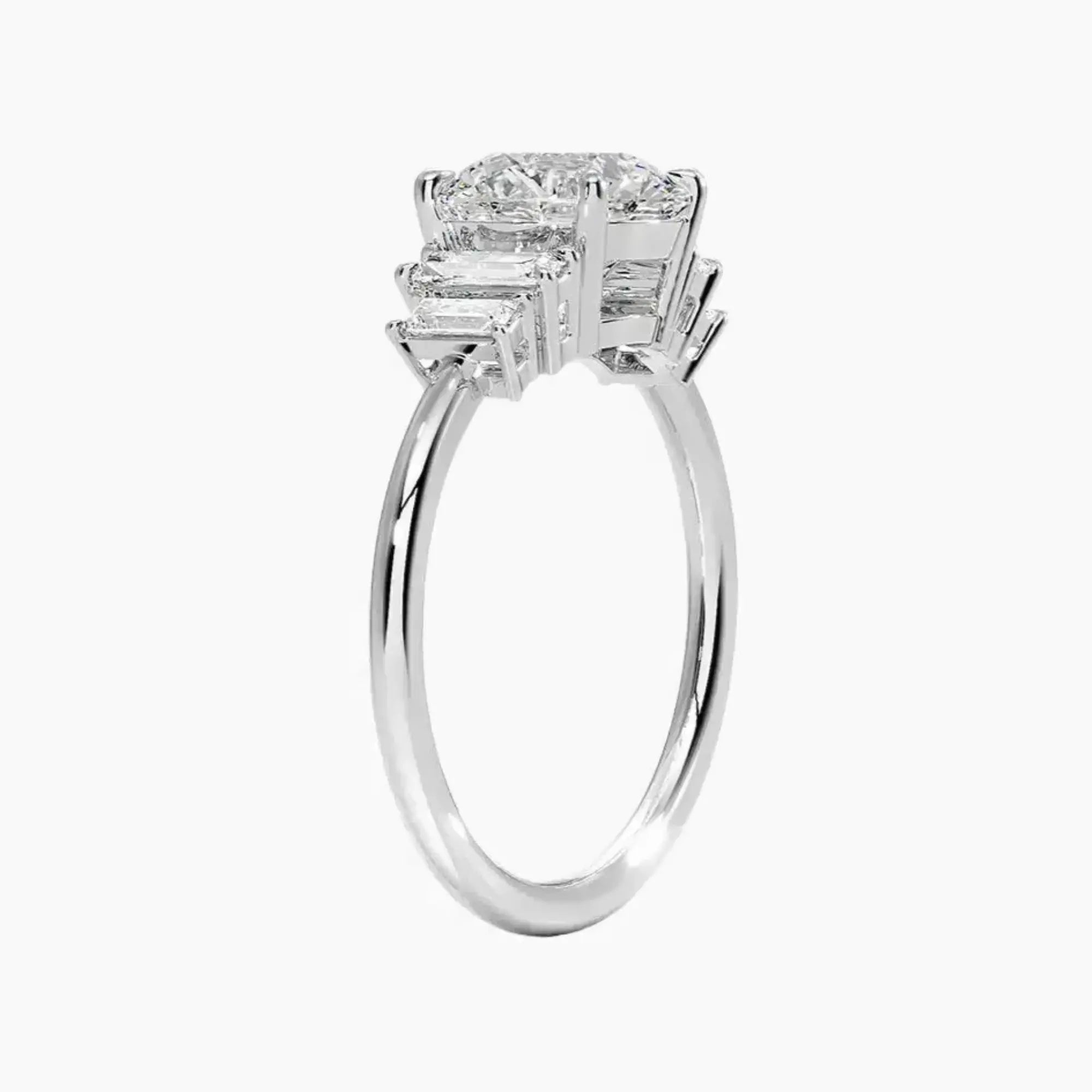 Nerine Five Stone Round Designer 1 Carat Lab Grown Diamond Engagement Ring in 14K Rose Gold
