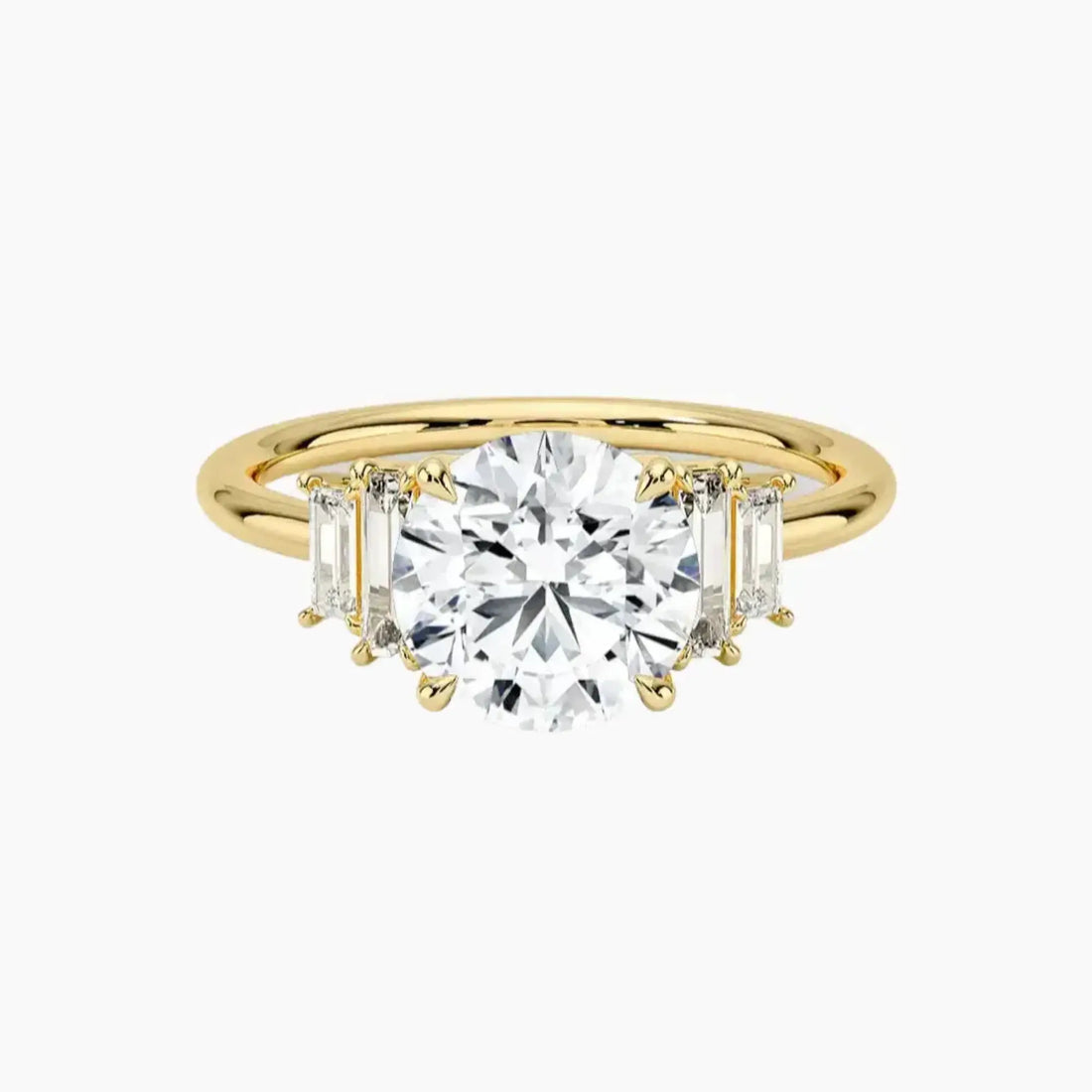 Nerine Five Stone Round Designer 3 Carat Lab Grown Diamond Engagement Ring in 18K Rose Gold