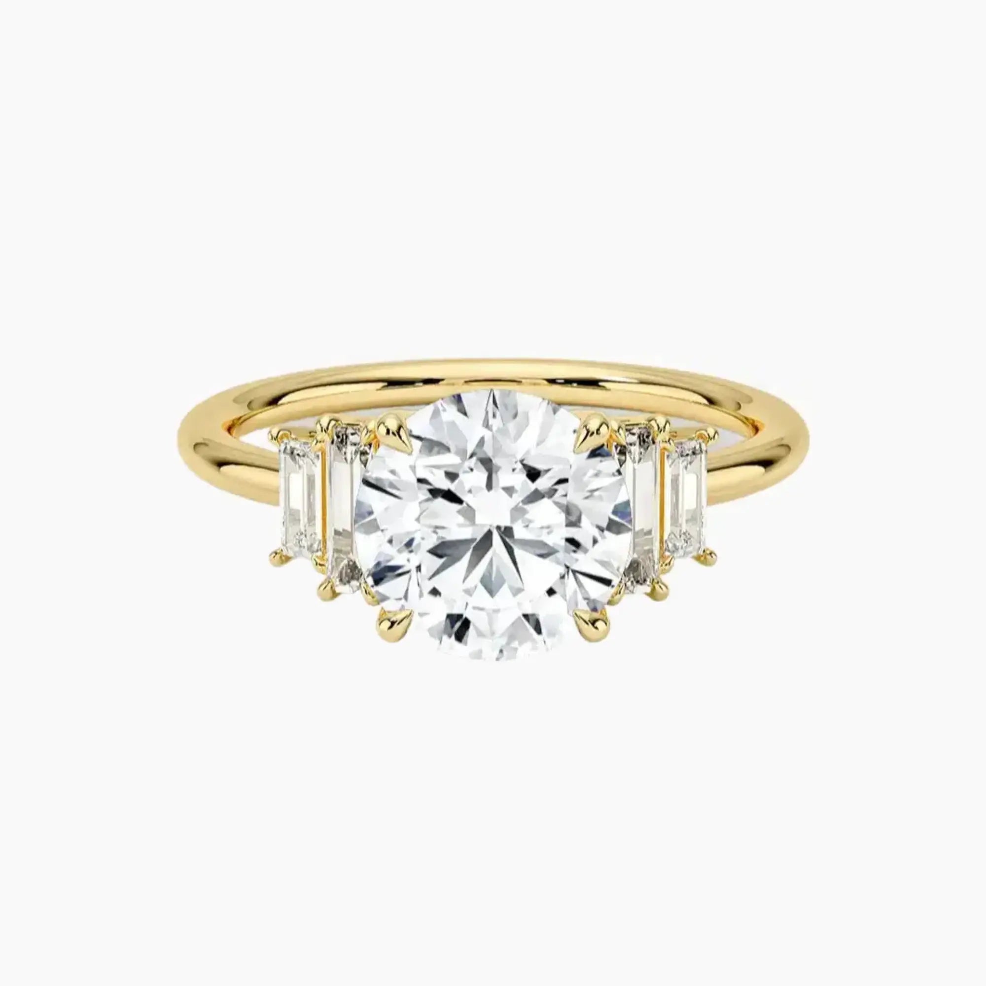 Nerine Five Stone Round Designer 1.5 Carat Lab Grown Diamond Engagement Ring in 14K Rose Gold