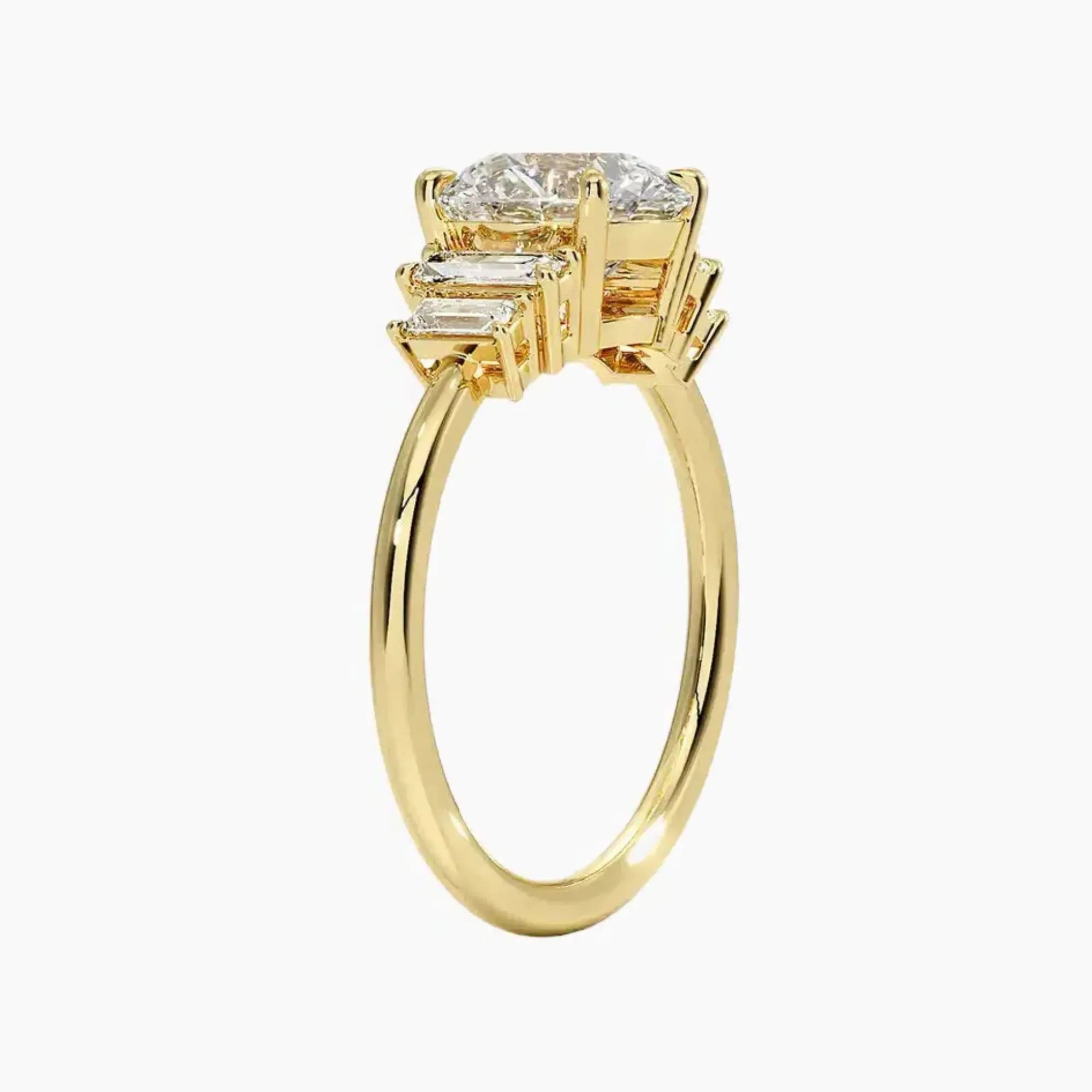 Nerine Five Stone Round Designer Diamond Ring Setting in 14K Rose Gold