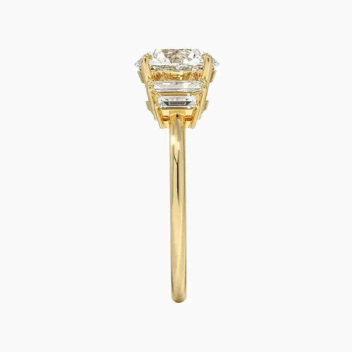 Nerine Five Stone Round Designer Diamond Ring Setting in 14K Rose Gold