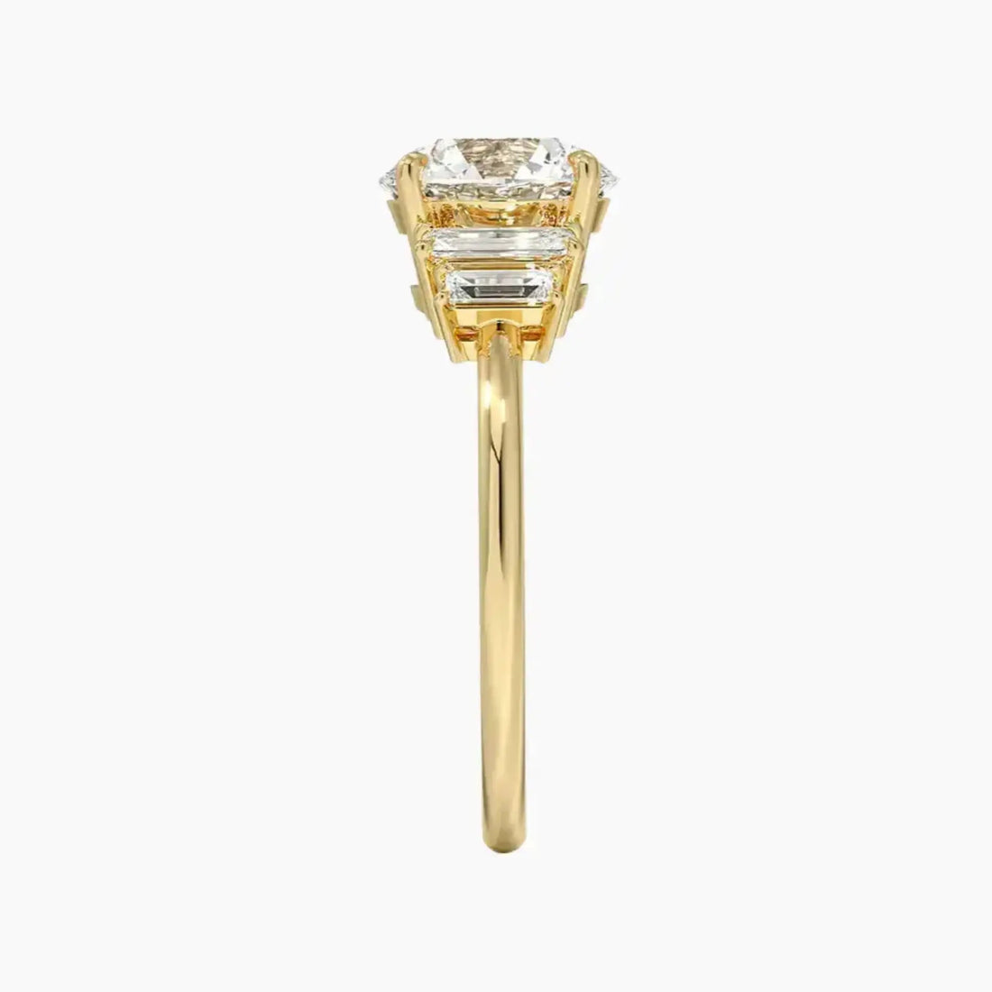 Nerine Five Stone Round Designer 2.5 Carat Lab Grown Diamond Engagement Ring in 18K Yellow Gold