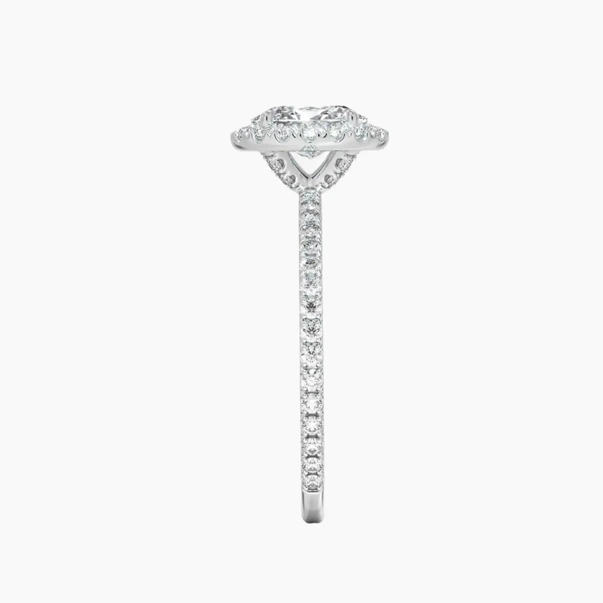 Cassiopeia Pave Oval Hidden Halo 1 Carat Lab Grown Diamond Engagement Ring in 14K Yellow Gold