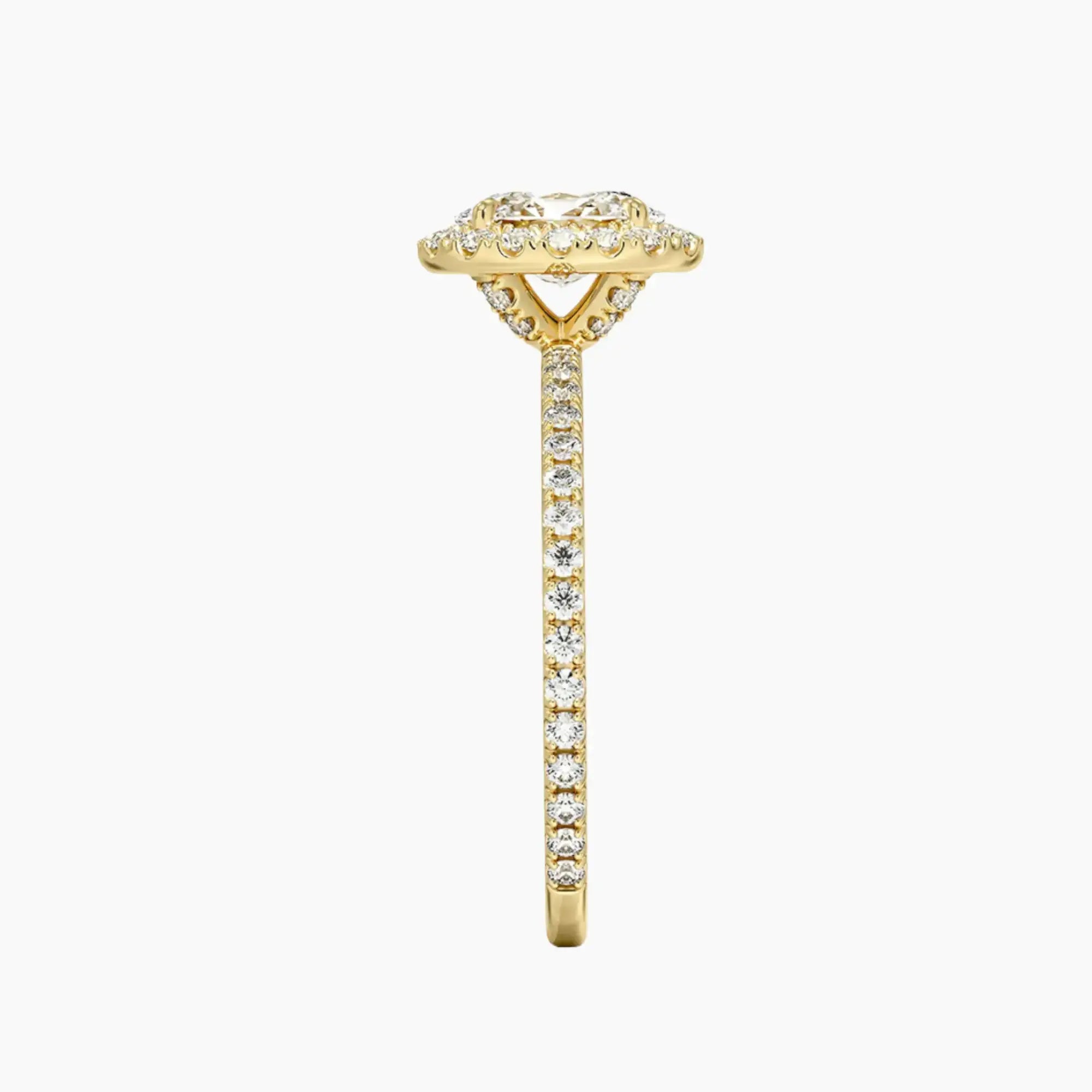 Cassiopeia Pave Oval Hidden Halo 2.5 Carat Lab Grown Diamond Engagement Ring in 18K Rose Gold