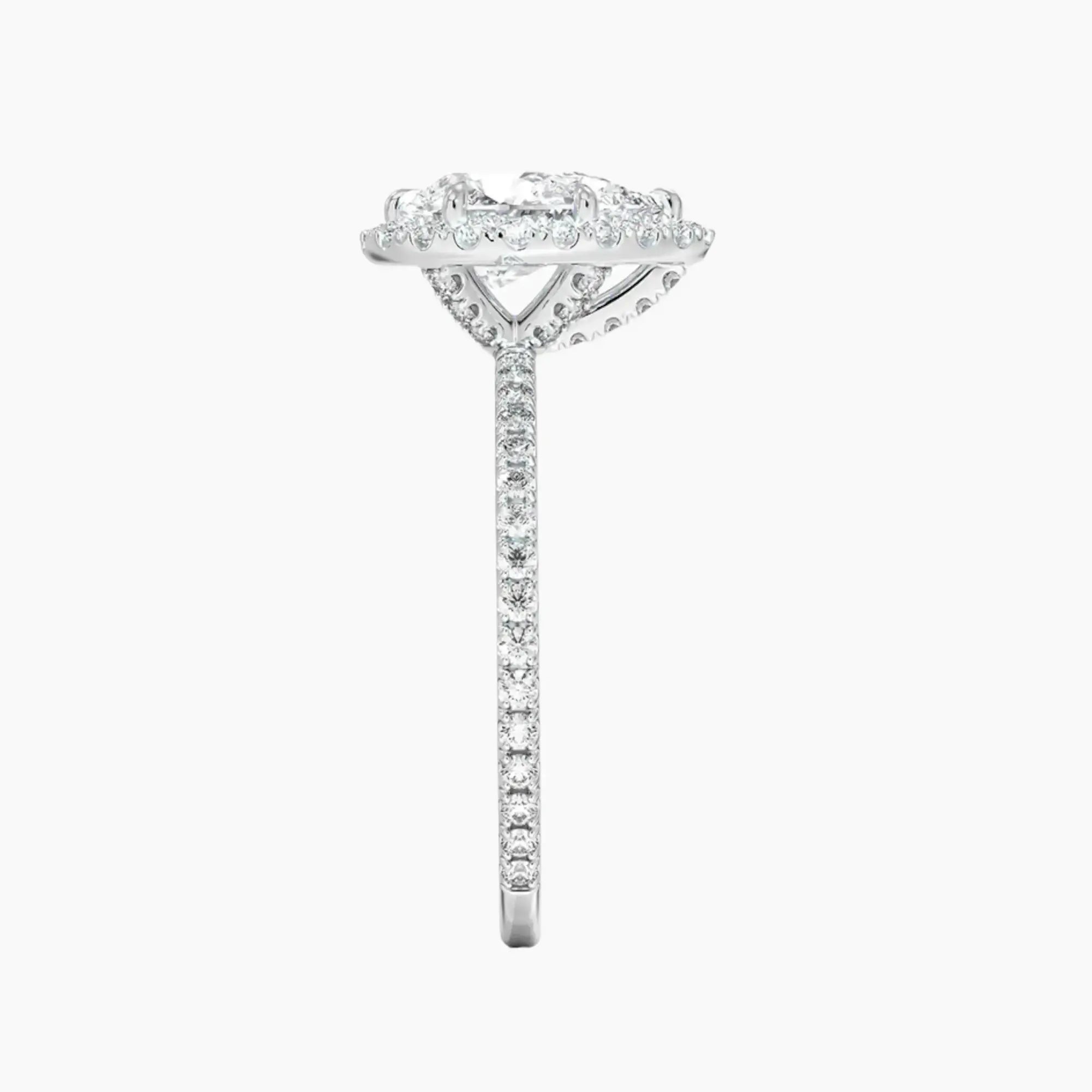 Cassiopeia Pave Pear Hidden Halo 3 Carat Lab Grown Diamond Engagement Ring in 14K Yellow Gold