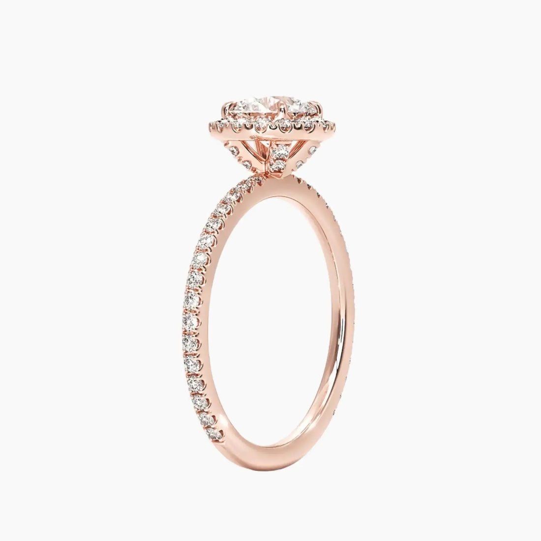Cassiopeia Pave Round Hidden Halo 2 Carat Lab Grown Diamond Engagement Ring in 14K Yellow Gold