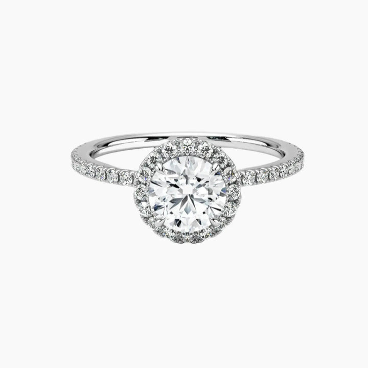 Cassiopeia Pave Round Hidden Halo 3 Carat Lab Grown Diamond Engagement Ring in 14K White Gold