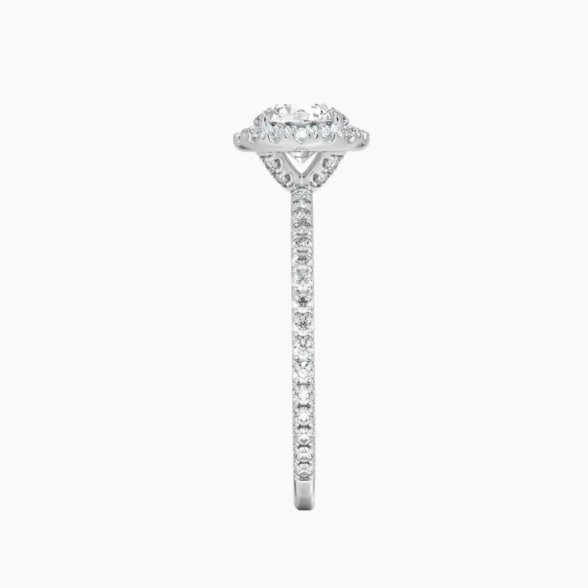 Cassiopeia Pave Round Hidden Halo 2.5 Carat Lab Grown Diamond Engagement Ring in 18K Rose Gold