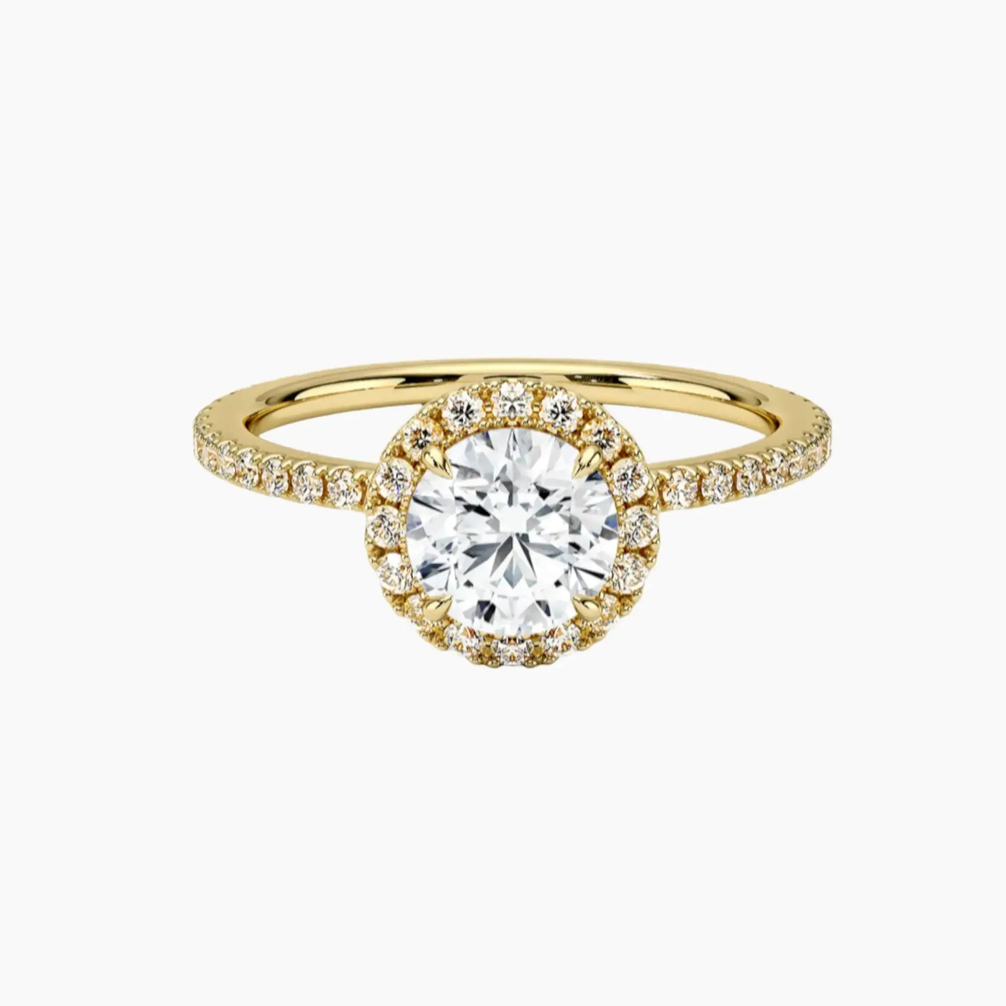 Cassiopeia Pave Round Hidden Halo Diamond Ring Setting in 18K White Gold