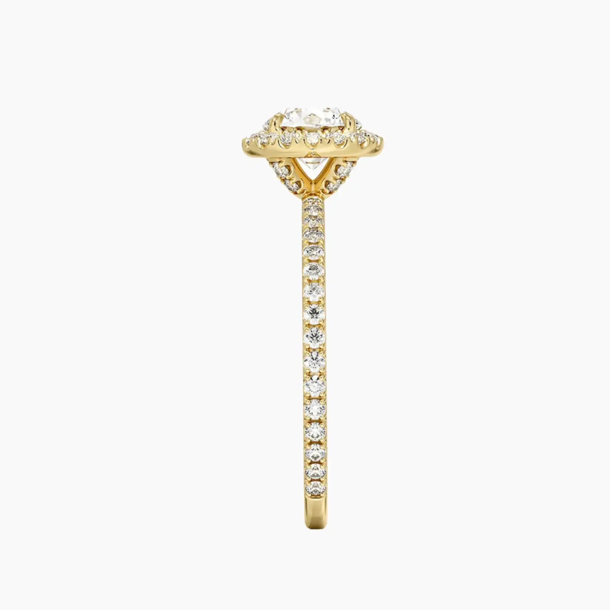 Cassiopeia Pave Round Hidden Halo 2 Carat Lab Grown Diamond Engagement Ring in 14K Rose Gold