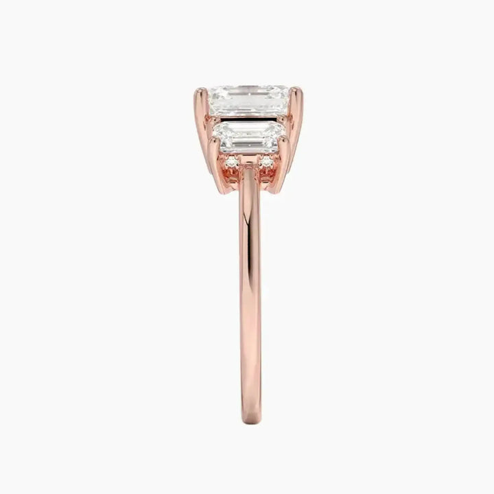Aurelia Asscher Hidden Halo 2.5 Carat Lab Grown Diamond Engagement Ring in 18K White Gold