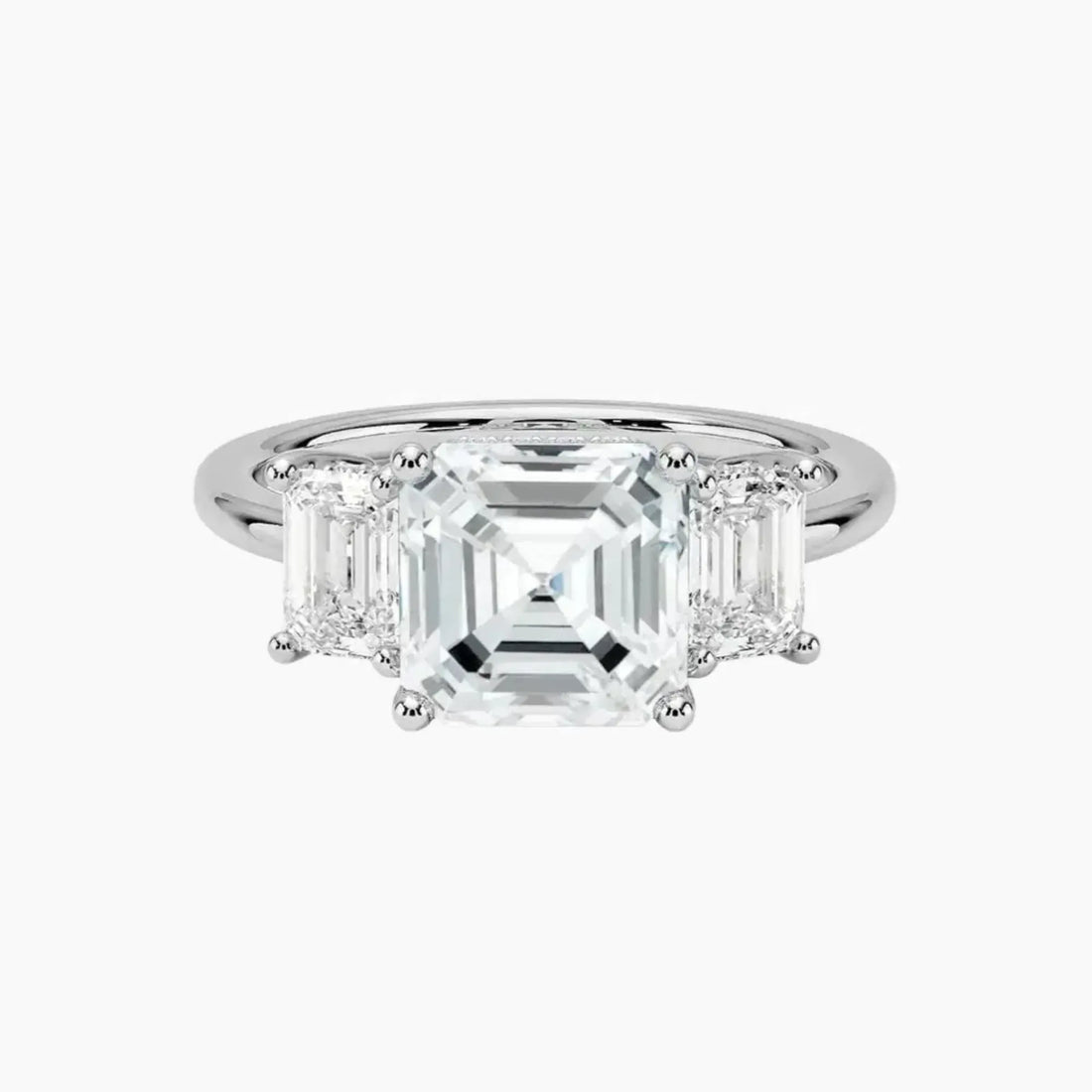 Aurelia Asscher Hidden Halo 2.5 Carat Lab Grown Diamond Engagement Ring in 14K Yellow Gold