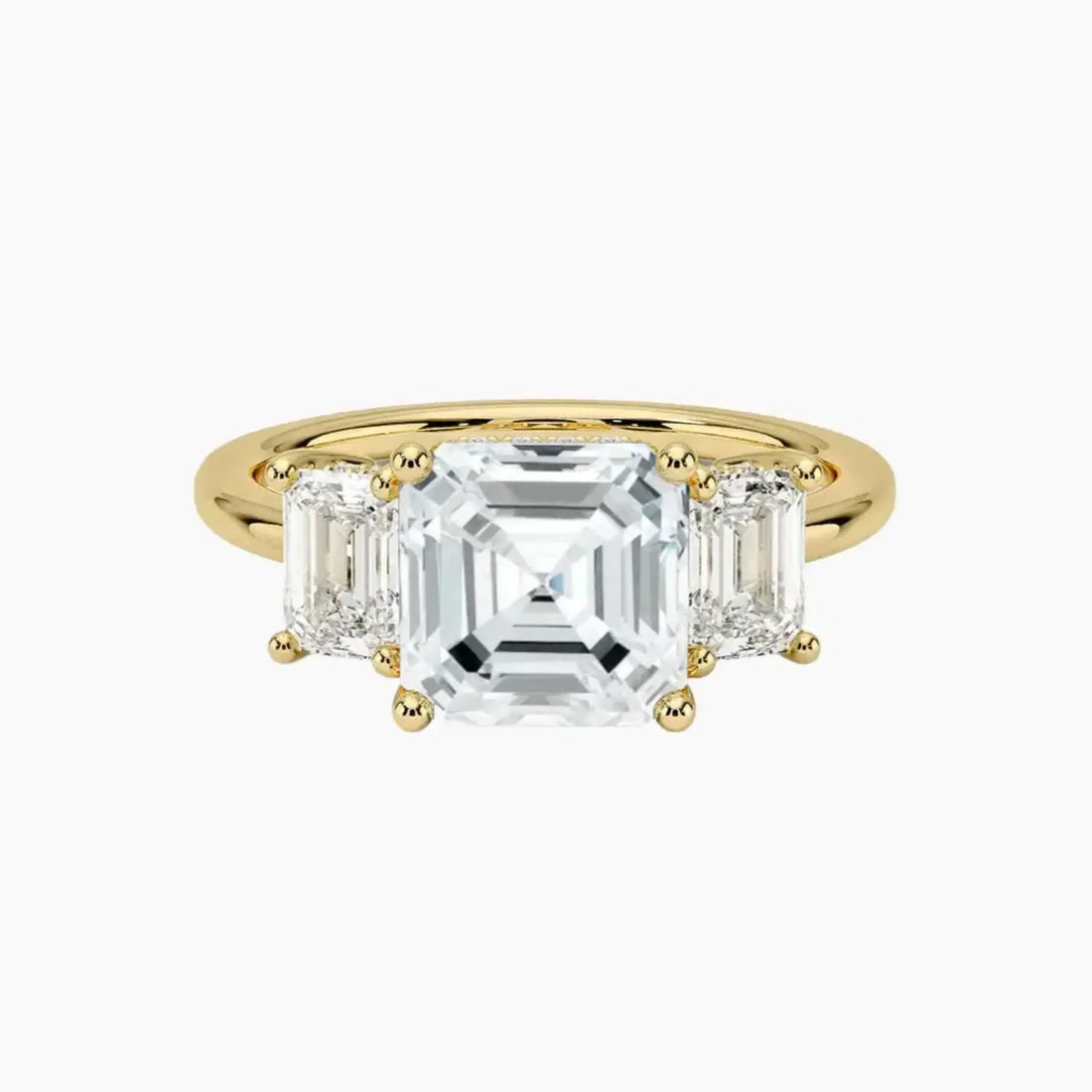 Aurelia Asscher Hidden Halo 1 Carat Lab Grown Diamond Engagement Ring in 18K White Gold