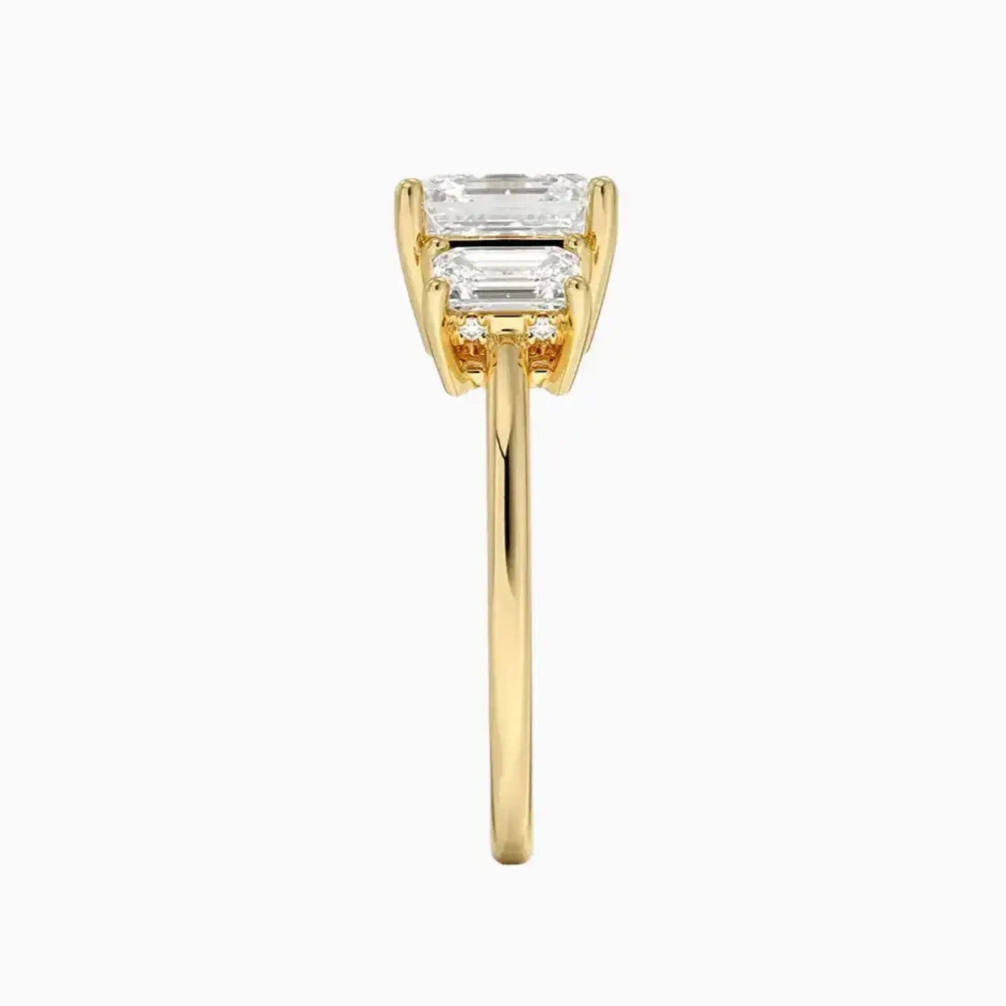 Aurelia Asscher Hidden Halo 2.5 Carat Lab Grown Diamond Engagement Ring in 14K Rose Gold