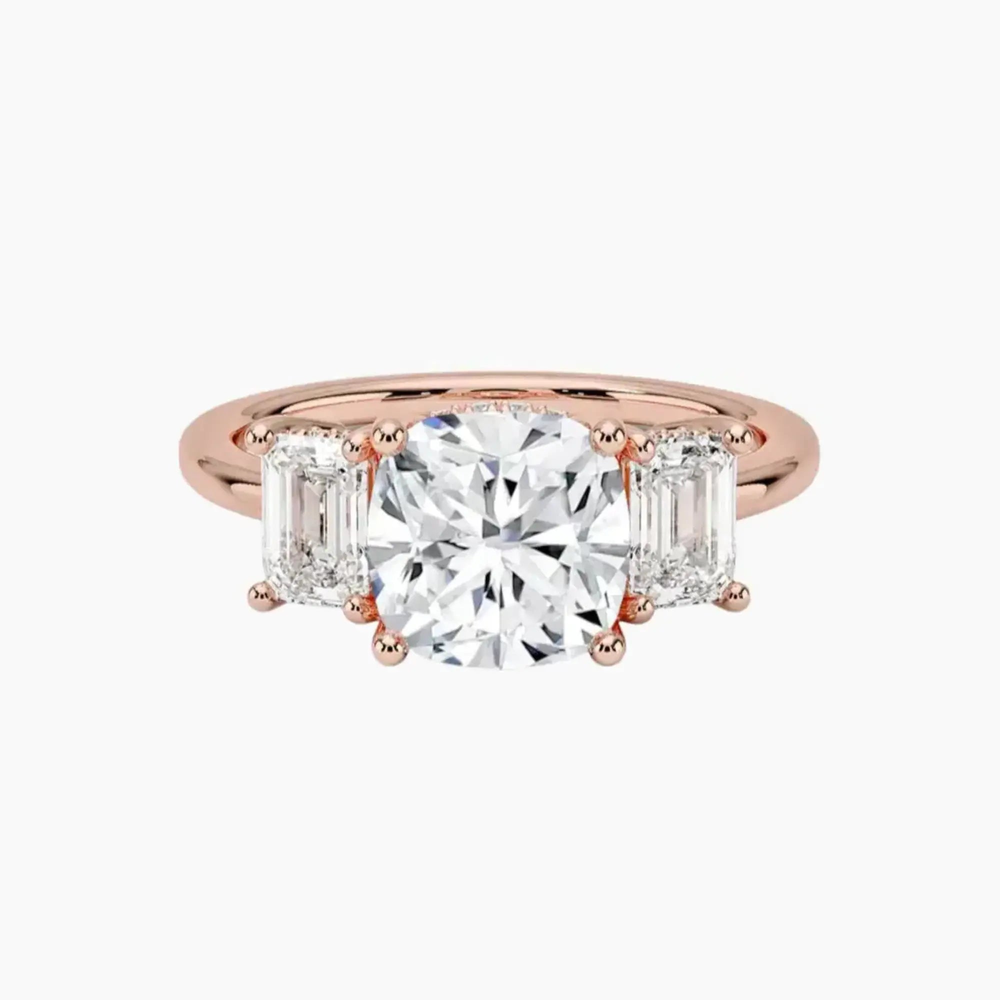 Aurelia Cushion Hidden Halo Diamond Ring Setting in 14K Yellow Gold