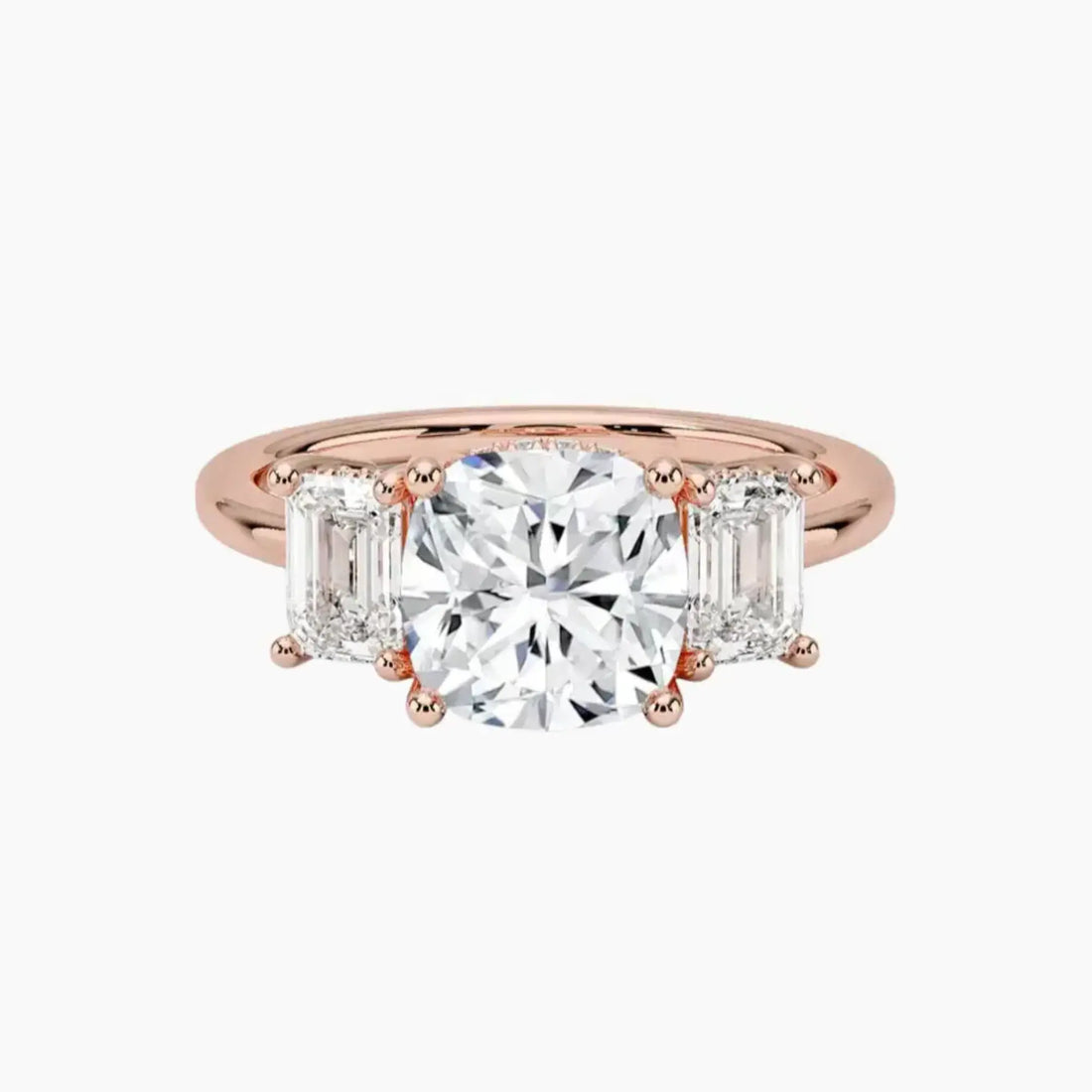 Aurelia Cushion Hidden Halo 1 Carat Lab Grown Diamond Engagement Ring in 14K Yellow Gold