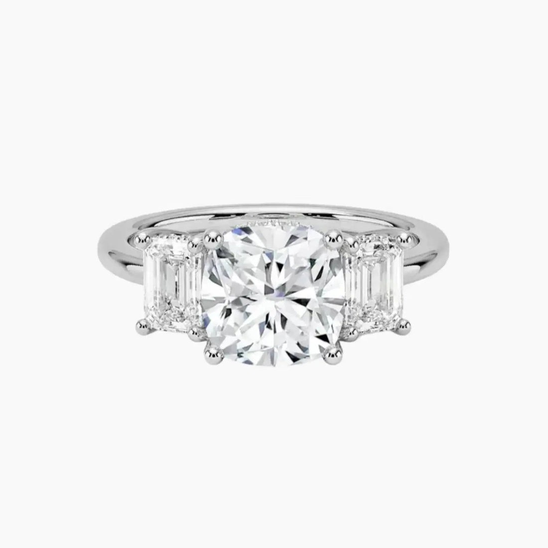 Aurelia Cushion Hidden Halo 1 Carat Lab Grown Diamond Engagement Ring in 14K White Gold