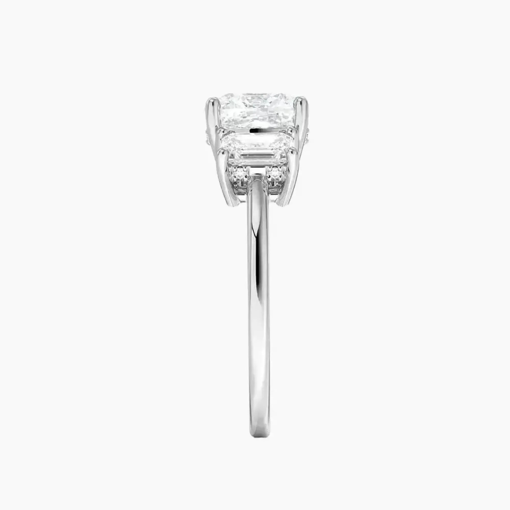 Aurelia Cushion Hidden Halo 2.5 Carat Lab Grown Diamond Engagement Ring in 14K White Gold