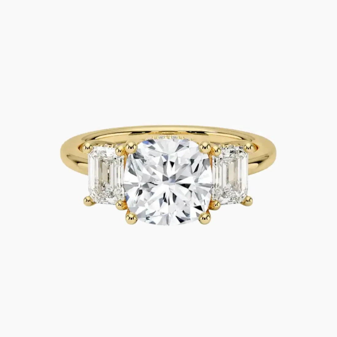 Aurelia Cushion Hidden Halo Diamond Ring Setting in 18K White Gold