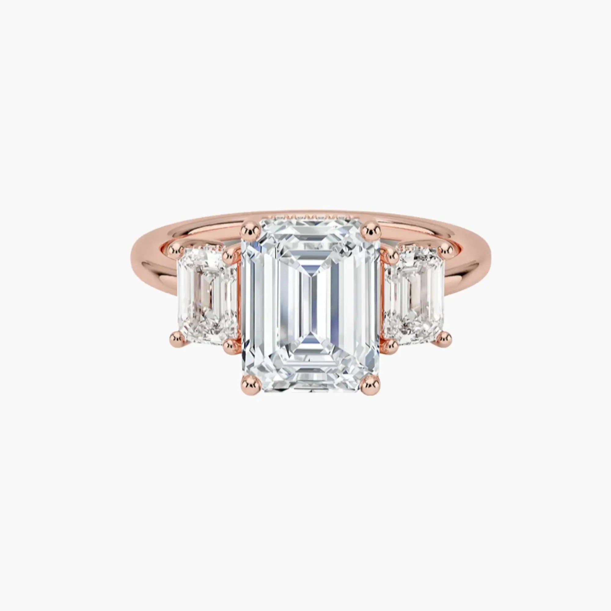 Aurelia Emerald Hidden Halo 3 Carat Lab Grown Diamond Engagement Ring in 18K Yellow Gold