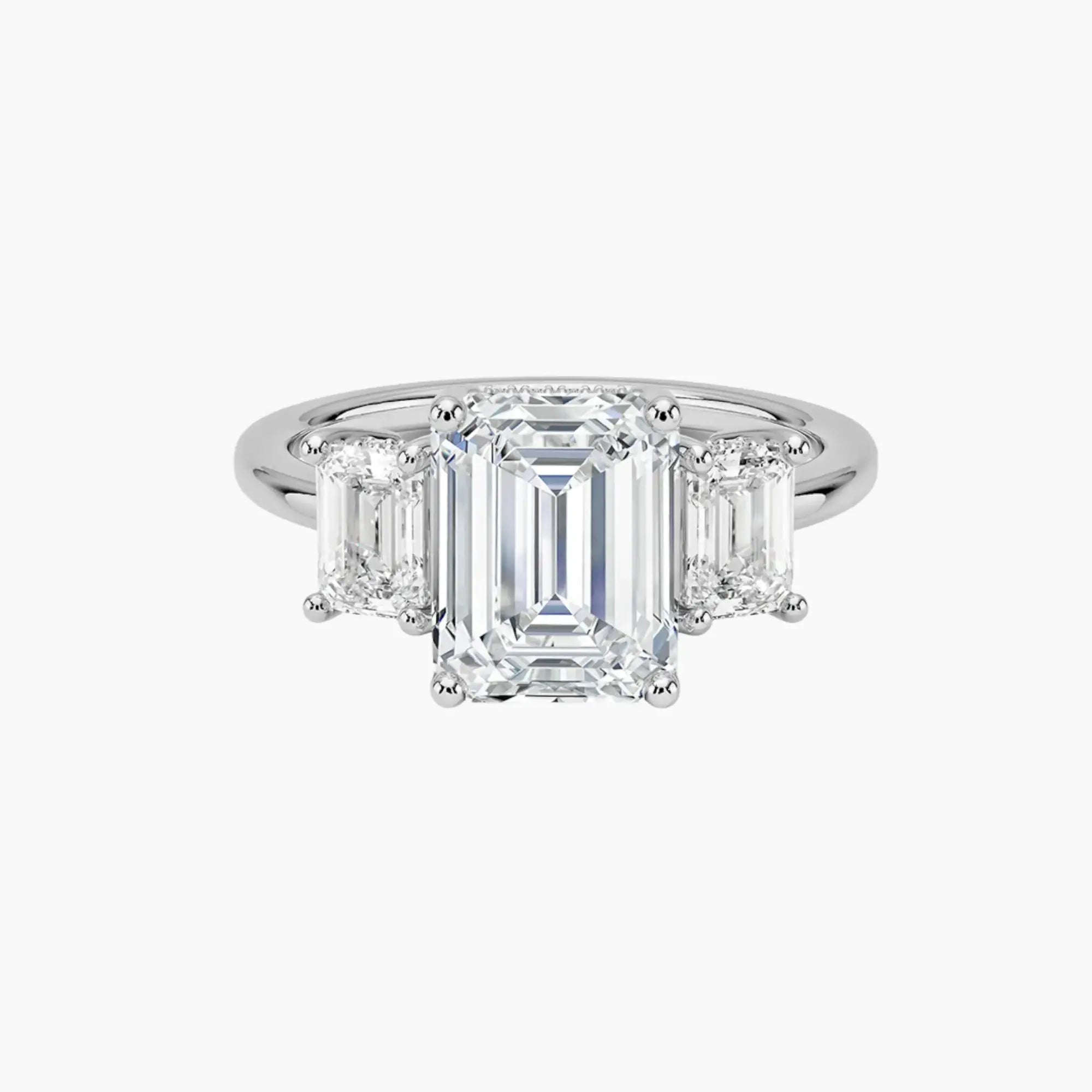Aurelia Emerald Hidden Halo 3 Carat Lab Grown Diamond Engagement Ring in 18K Yellow Gold