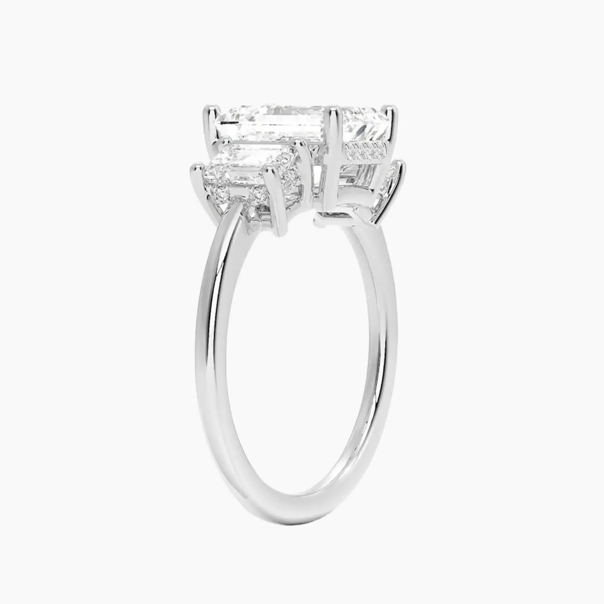 Aurelia Emerald Hidden Halo 2.5 Carat Lab Grown Diamond Engagement Ring in 14K Yellow Gold